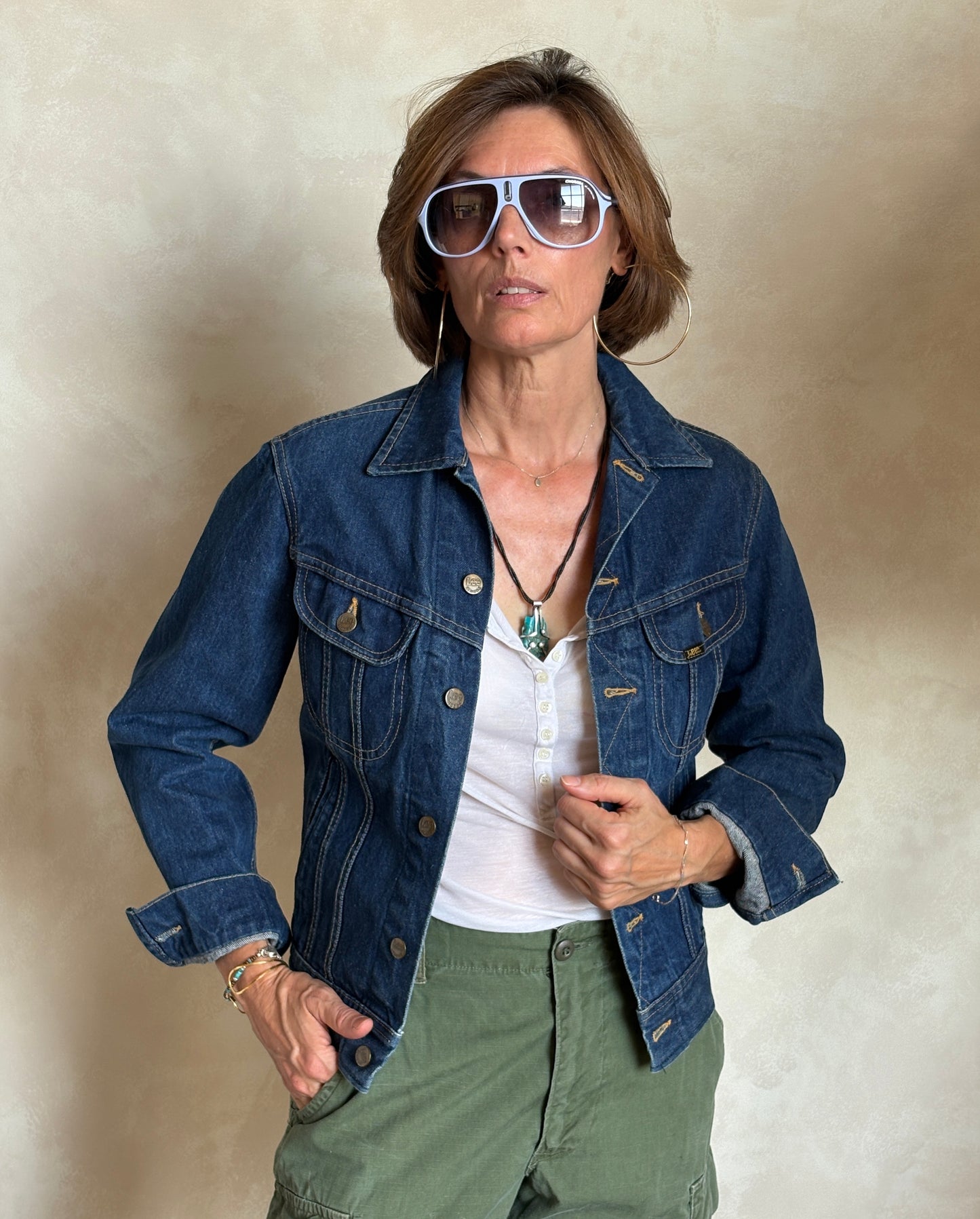 Size 34US / 44EU . Vintage 80s Lee Denim Jacket – 4 Pockets – Made in USA - USA Vintage Bcn