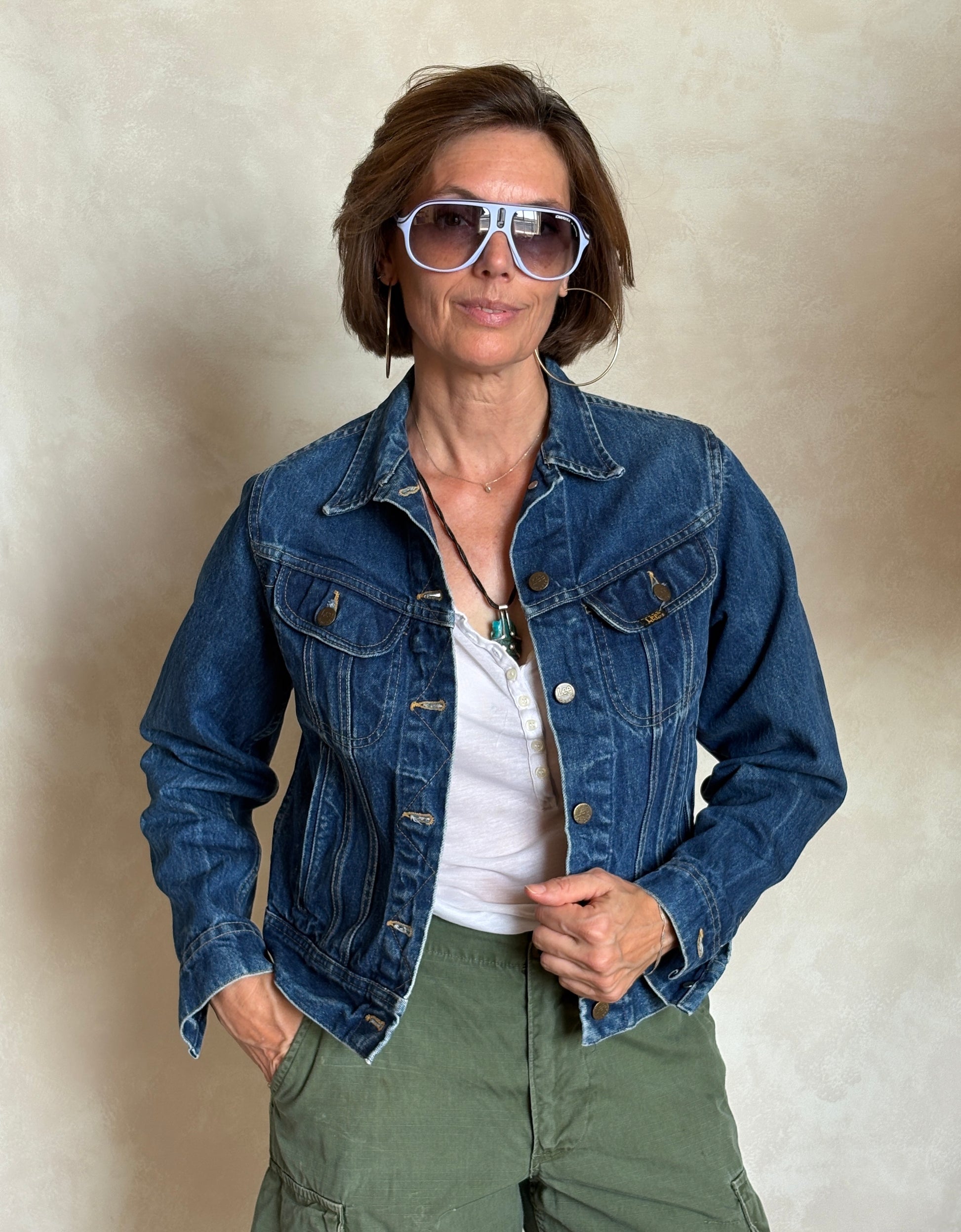 Size 34US / 44EU .Vintage 80s Lee Denim Jacket – 4 Pockets – Made in USA - USA Vintage Bcn