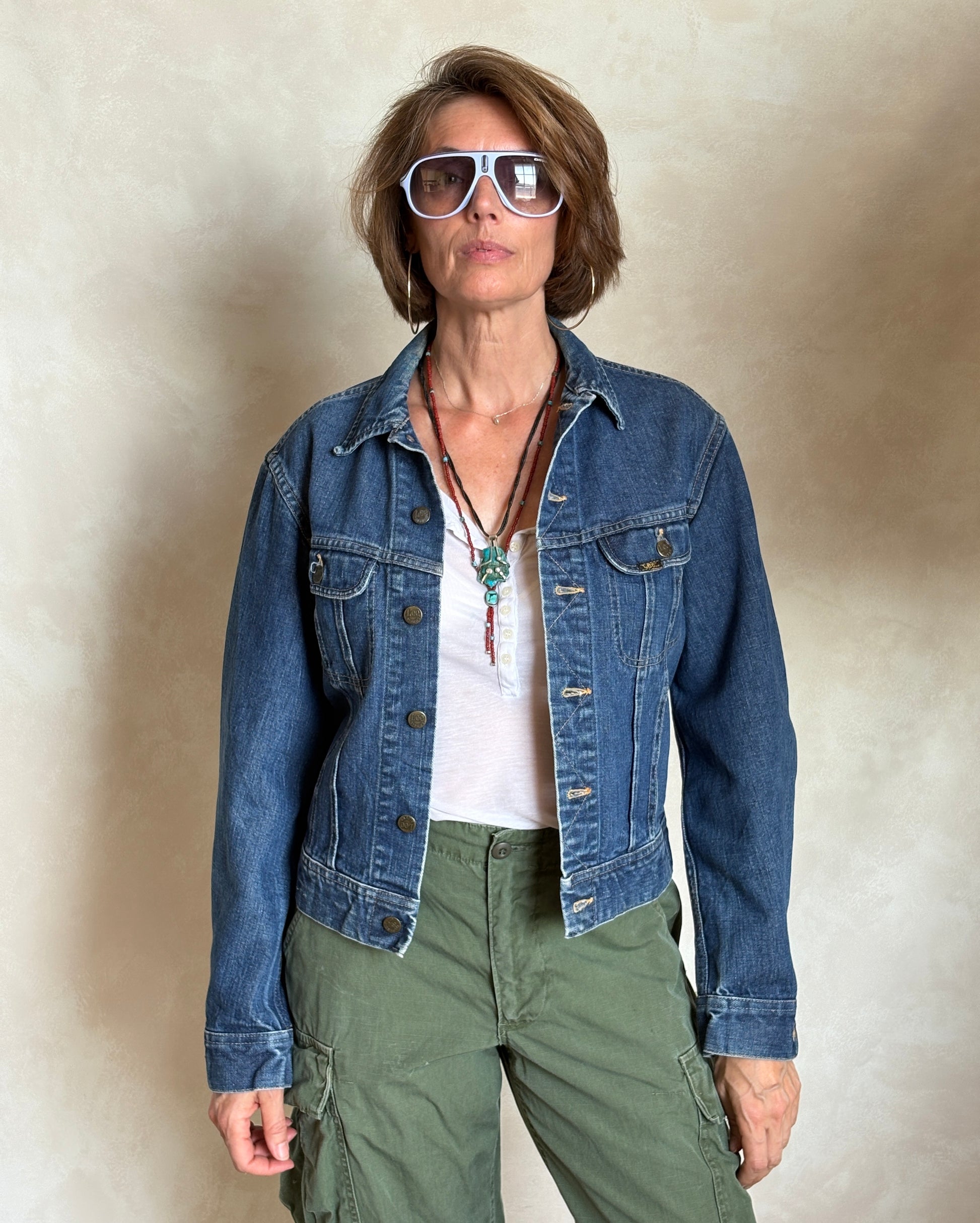 Size 38US / 48EU . Vintage 80s Lee Denim Jacket – 2 Pockets – Made in USA - USA Vintage Bcn