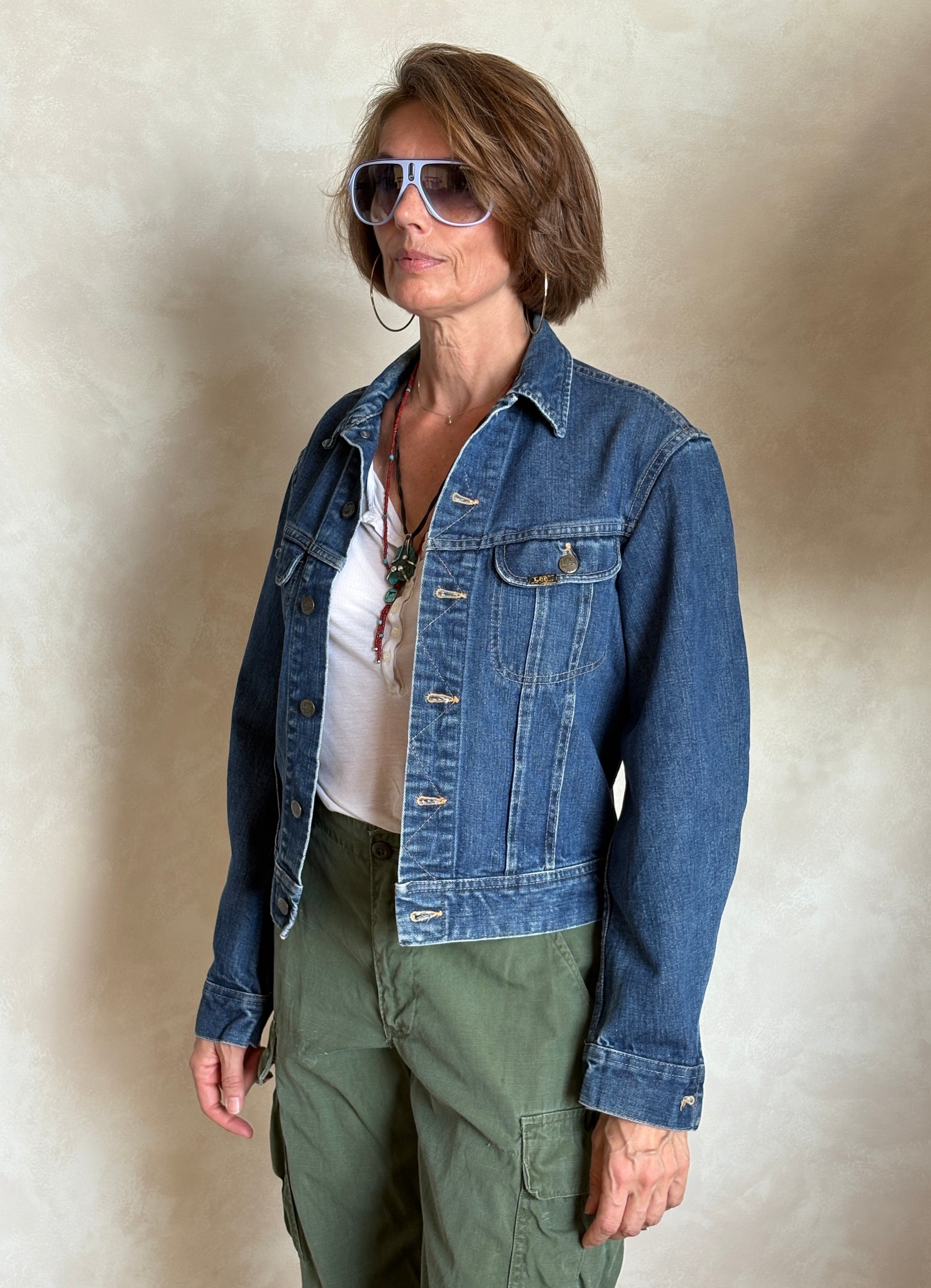 Size 38US / 48EU . Vintage 80s Lee Denim Jacket – 2 Pockets – Made in USA - USA Vintage Bcn