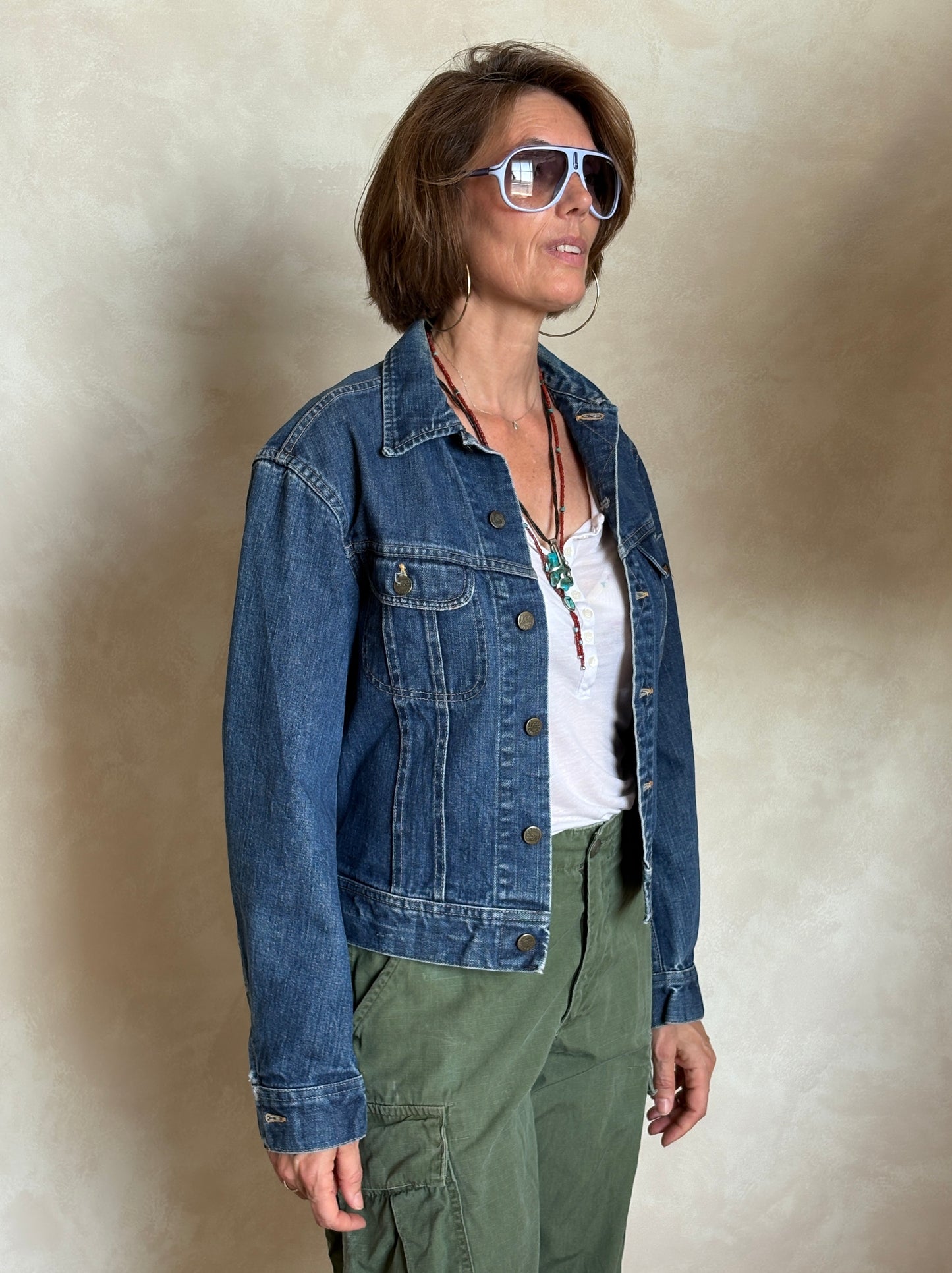 Size 38US / 48EU . Vintage 80s Lee Denim Jacket – 2 Pockets – Made in USA - USA Vintage Bcn