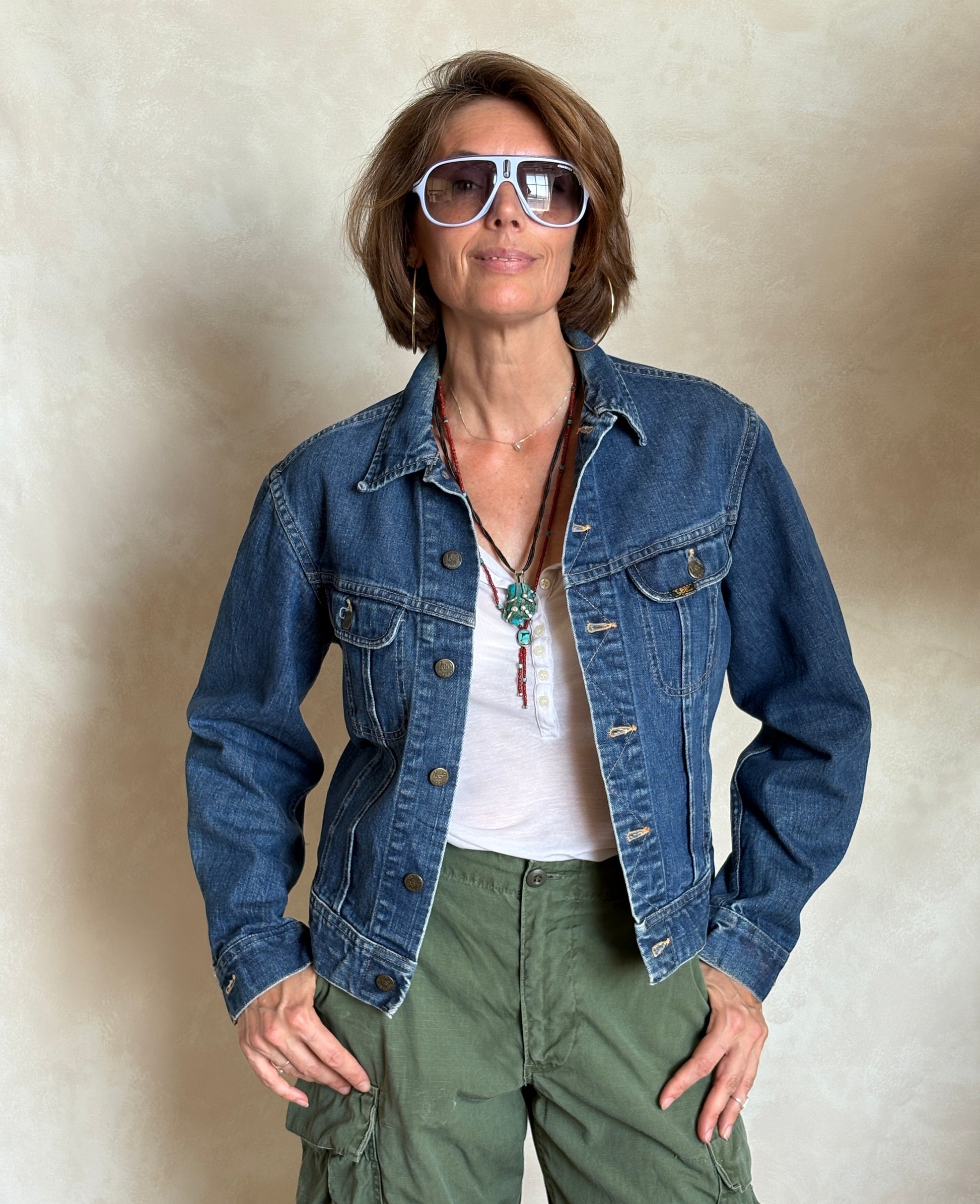 Size 38US / 48EU . Vintage 80s Lee Denim Jacket – 2 Pockets – Made in USA - USA Vintage Bcn