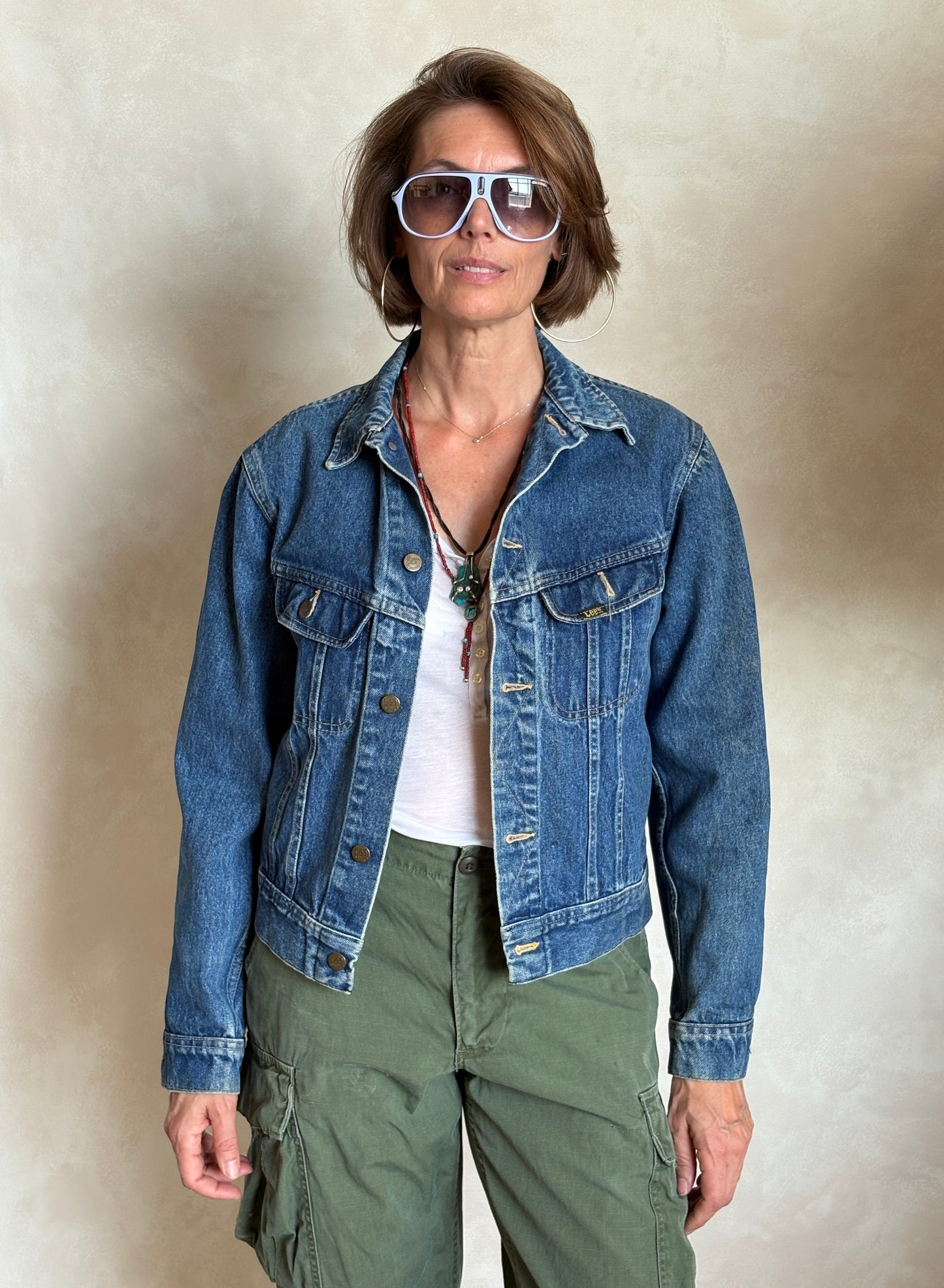 Size 36US / 46EU . Vintage 80s Lee Denim Jacket – 2 Pockets – Made in USA - USA Vintage Bcn