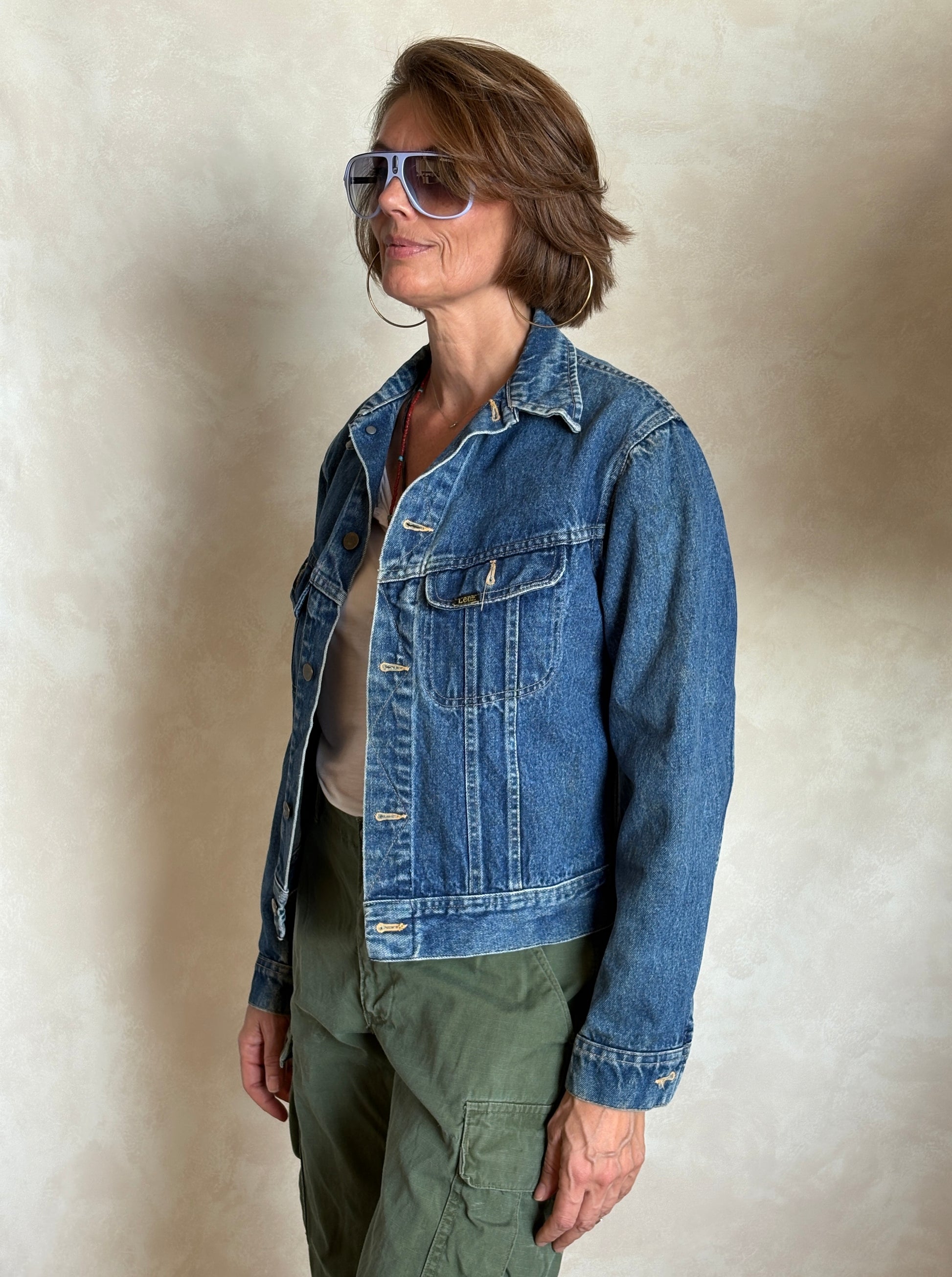Size 36US / 46EU . Vintage 80s Lee Denim Jacket – 2 Pockets – Made in USA - USA Vintage Bcn