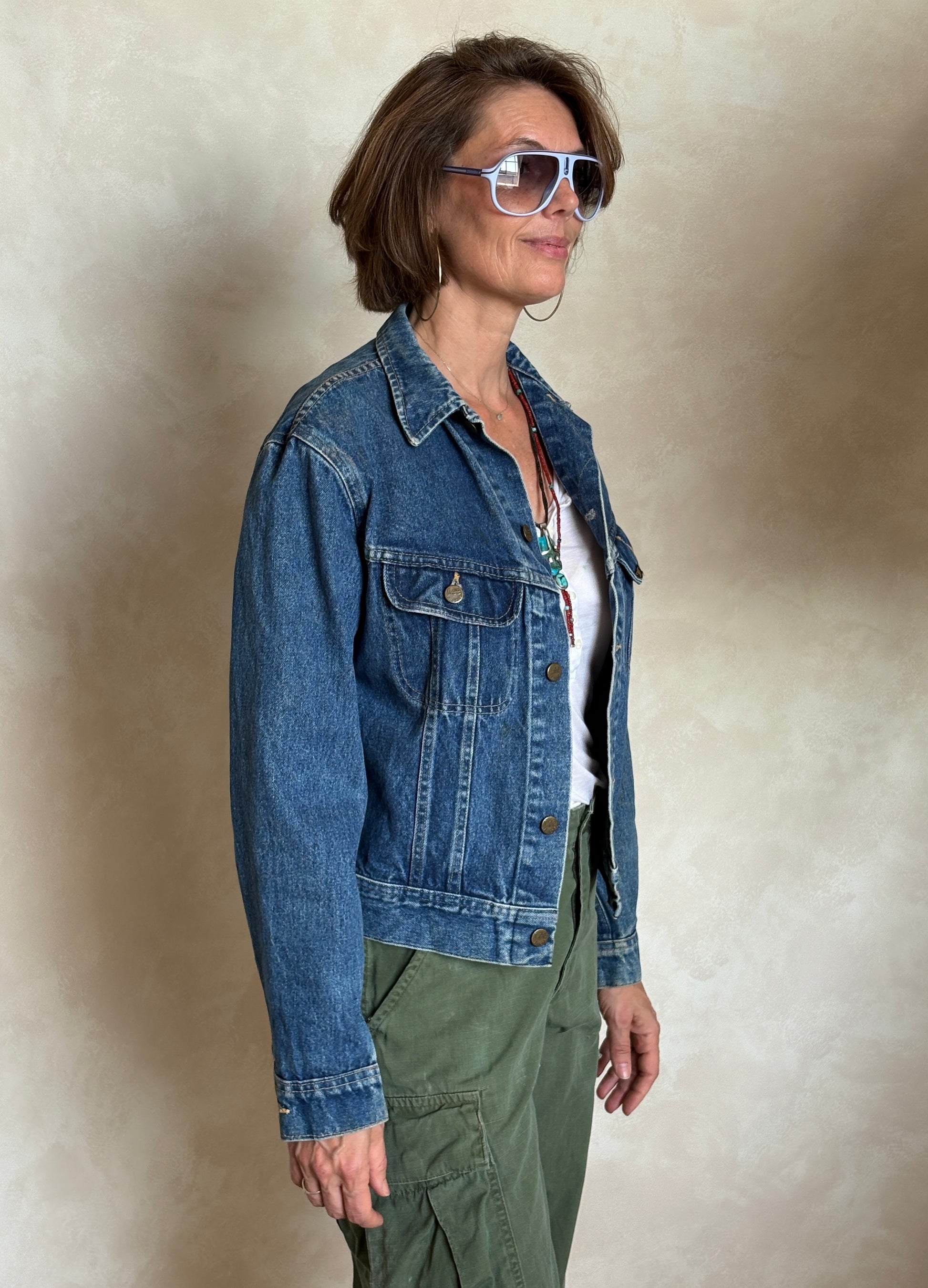 Size 36US / 46EU . Vintage 80s Lee Denim Jacket – 2 Pockets – Made in USA - USA Vintage Bcn