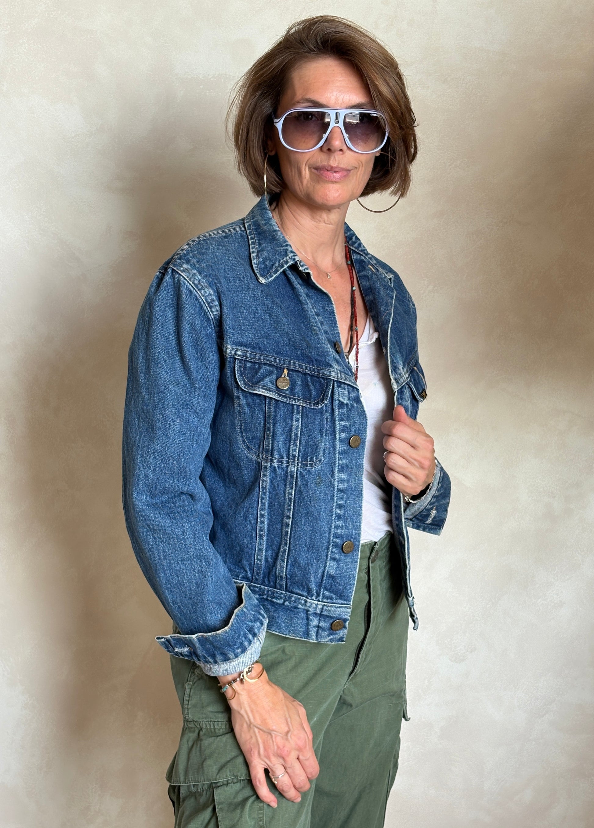 Size 36US / 46EU . Vintage 80s Lee Denim Jacket – 2 Pockets – Made in USA - USA Vintage Bcn