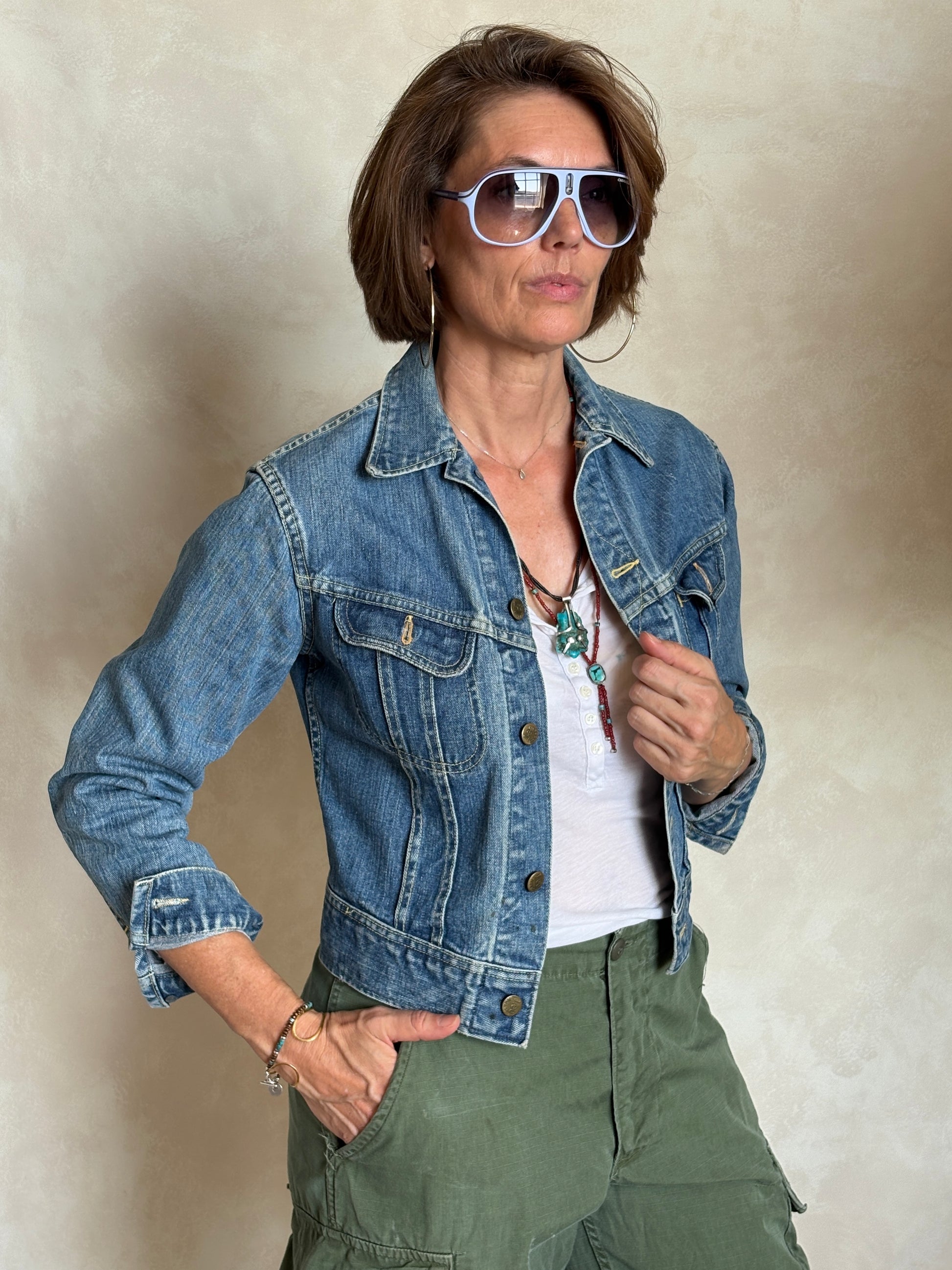 Size 34US / 44EU. Vintage 80s Lee Union Made Denim Shirt – 2 Pockets – Made in USA - USA Vintage Bcn