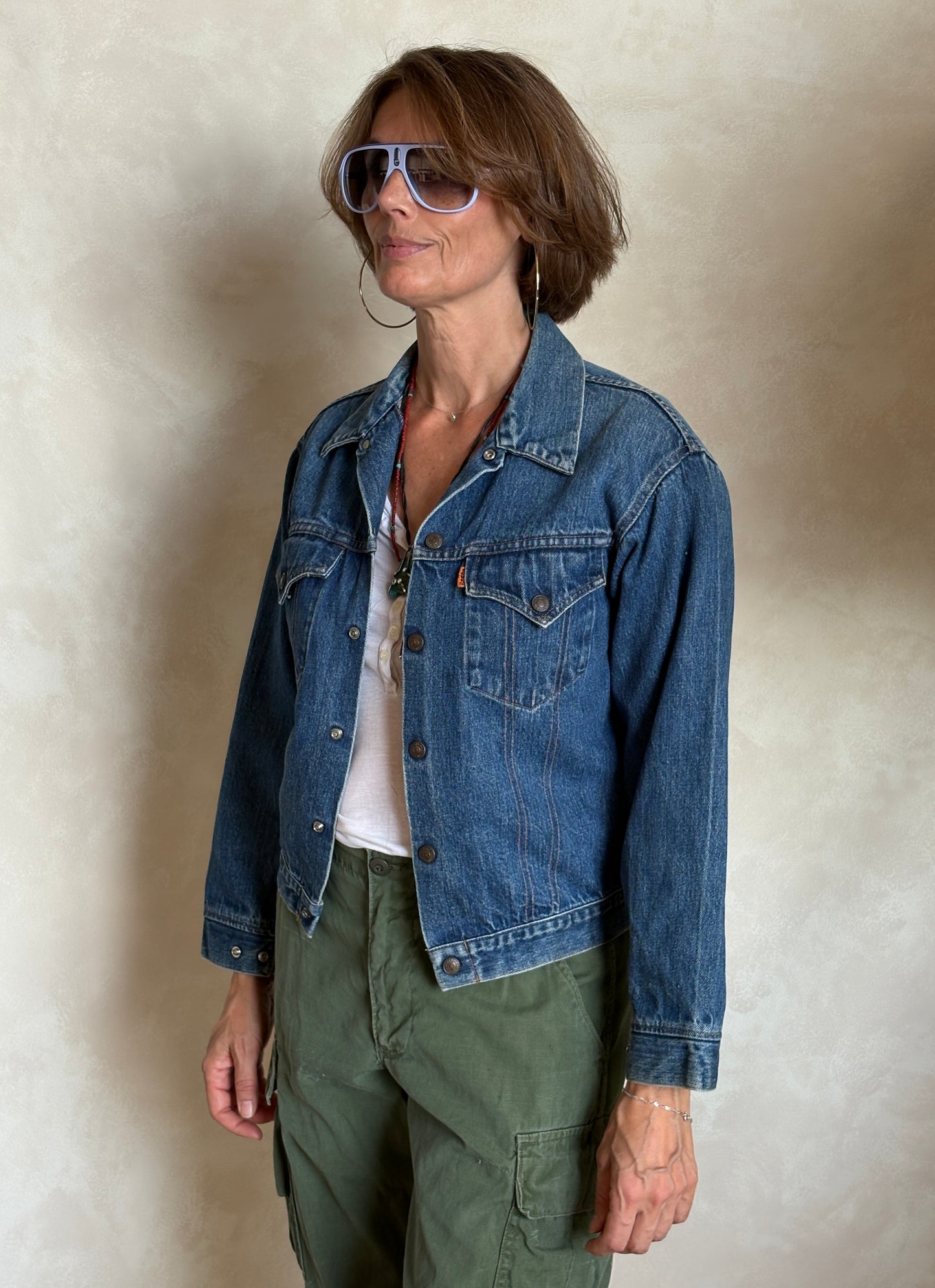 Size 34/36 .Vintage 70s Levi’s Denim Jacket – 2 Pockets – Made in USA - USA Vintage Bcn