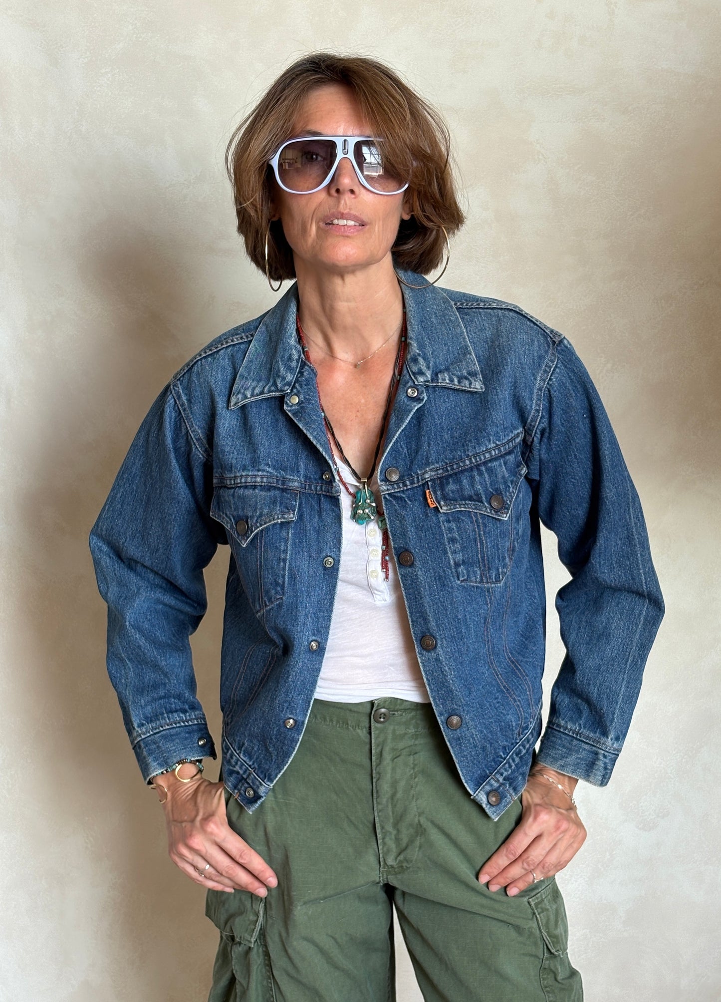 Size 34/36 .Vintage 70s Levi’s Denim Jacket – 2 Pockets – Made in USA - USA Vintage Bcn