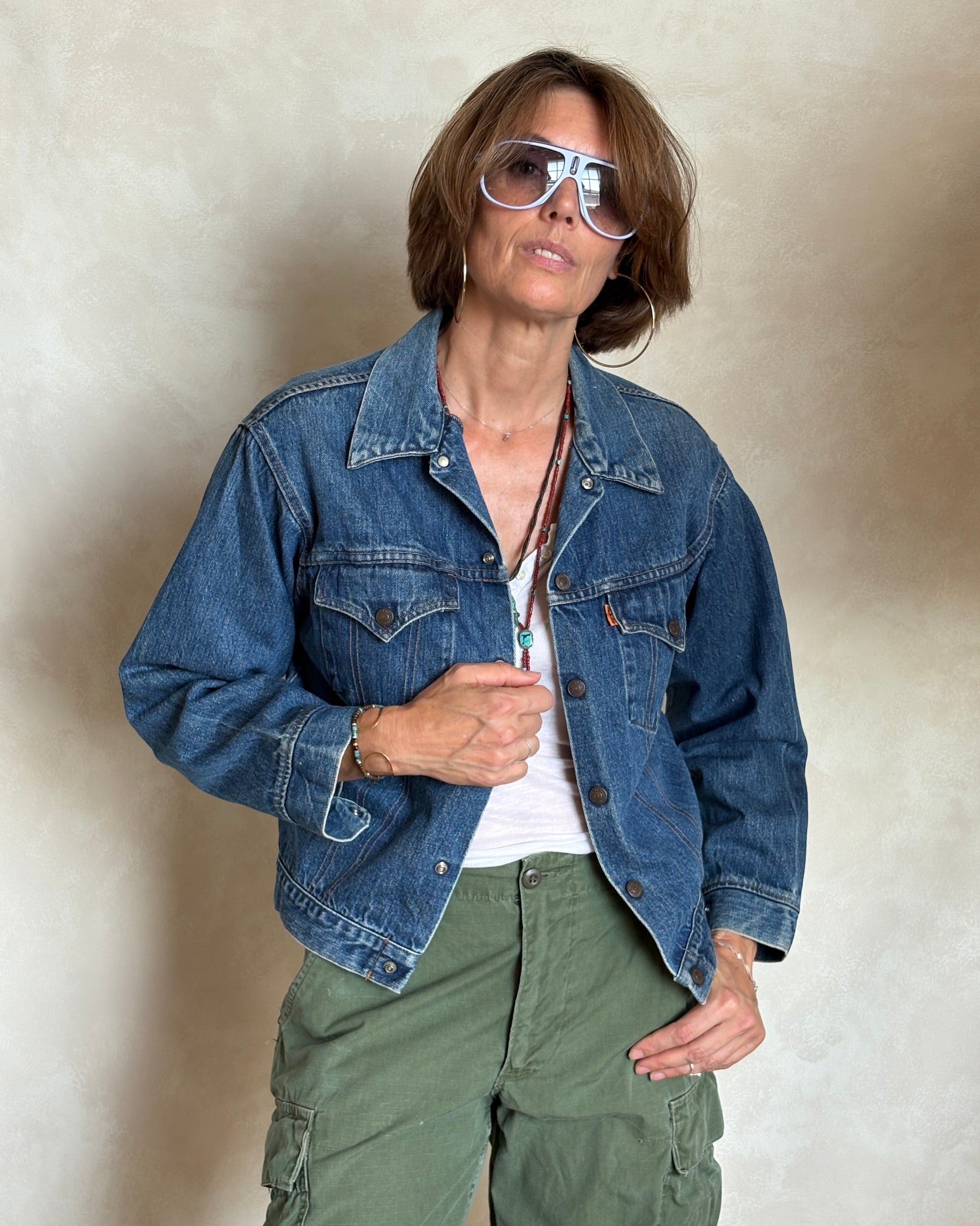 Size 34/36 .Vintage 70s Levi’s Denim Jacket – 2 Pockets – Made in USA - USA Vintage Bcn