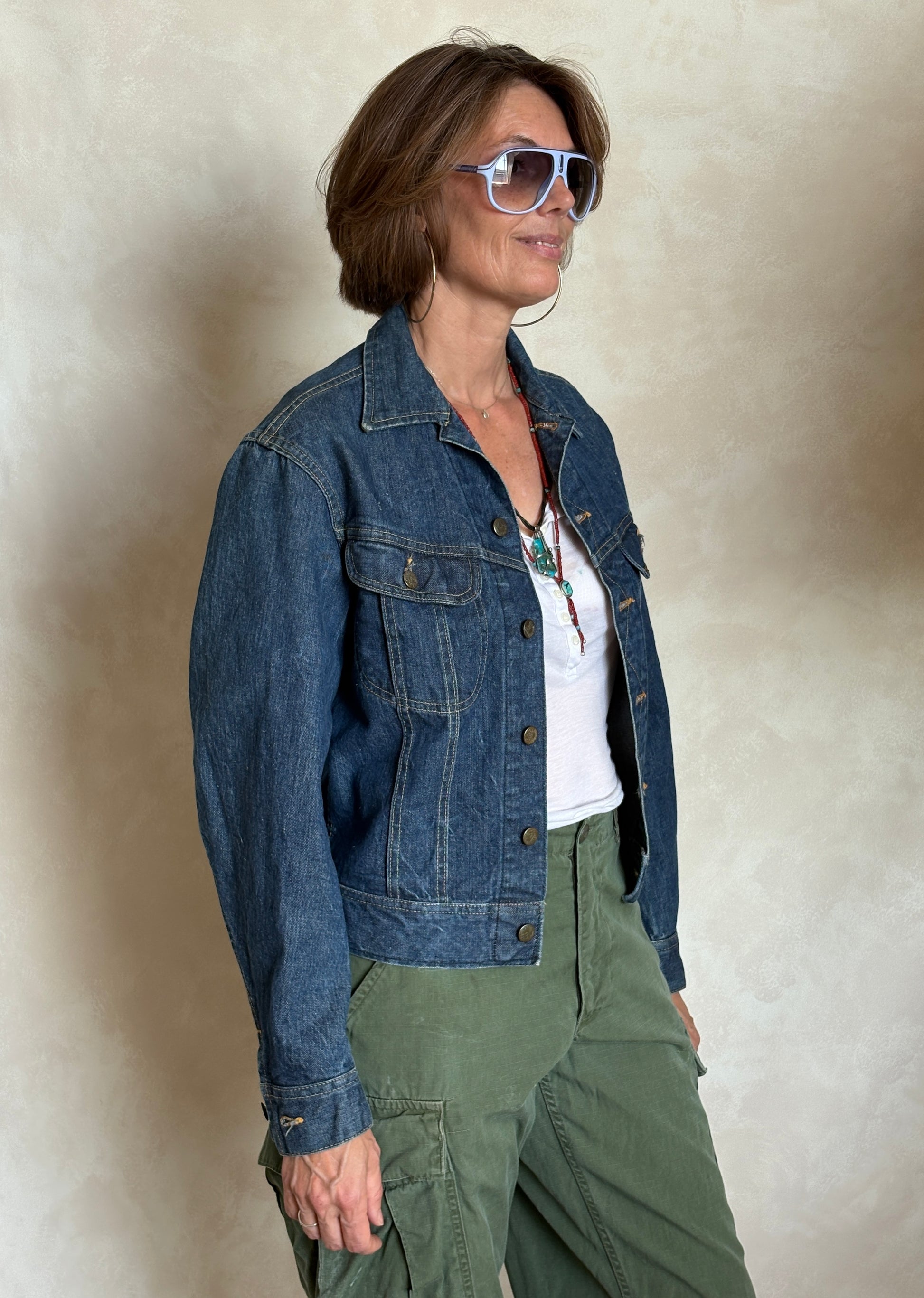 Size 34/3636. Vintage 70s Lee Union Made Denim Shirt – 2 Pockets – Made in USA - USA Vintage Bcn