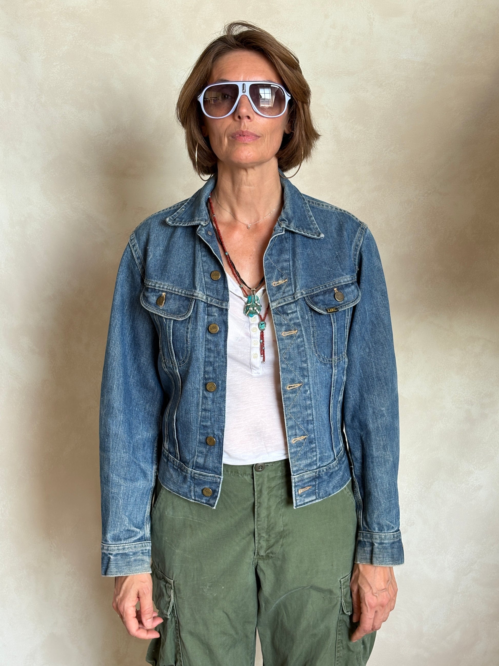 Size 34US / 44EU .Vintage 70s Lee Denim Jacket – Union Made – 2 Pockets – Made in USA - USA Vintage Bcn