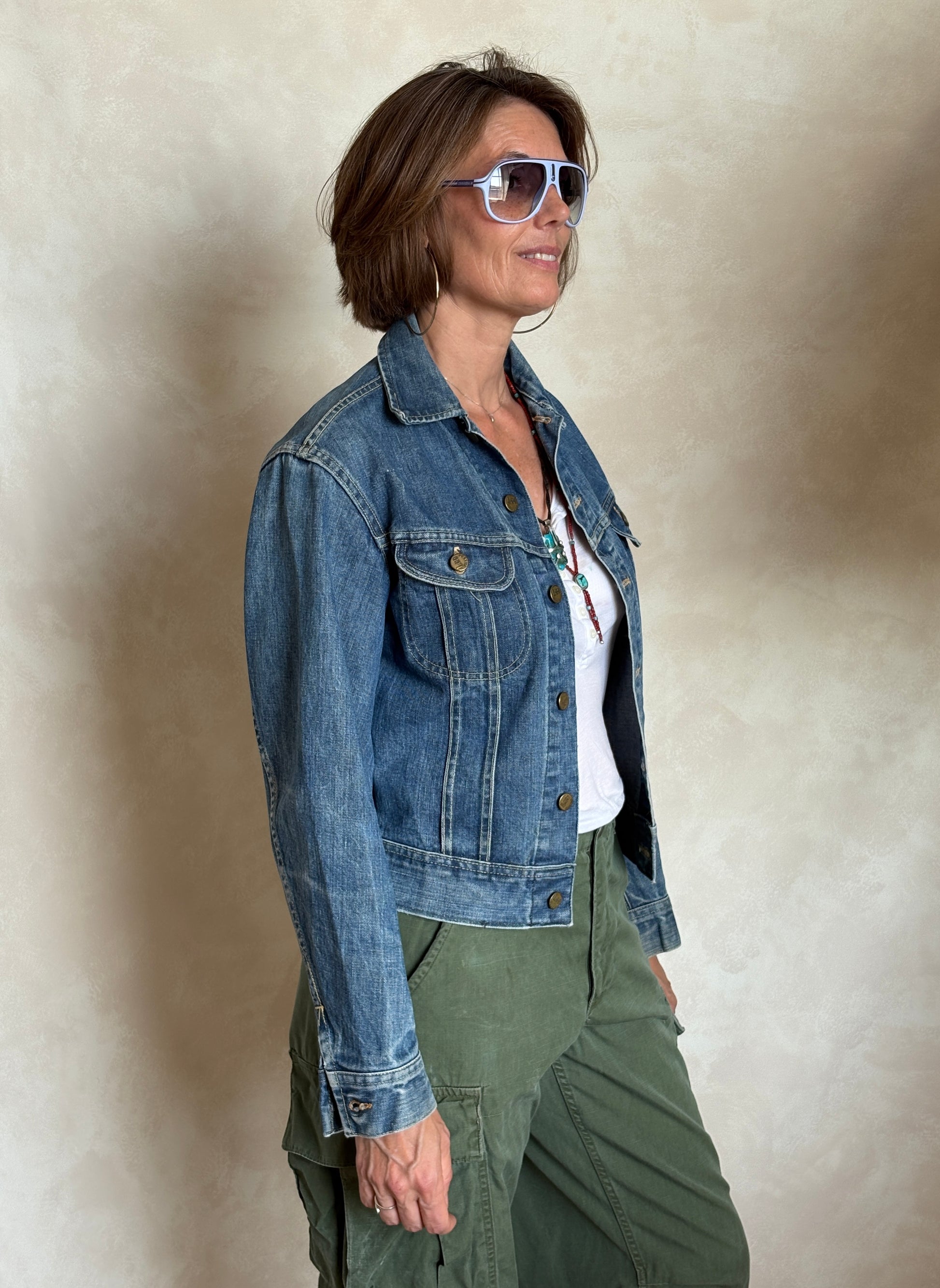 Size 34US / 44EU .Vintage 70s Lee Denim Jacket – Union Made – 2 Pockets – Made in USA - USA Vintage Bcn
