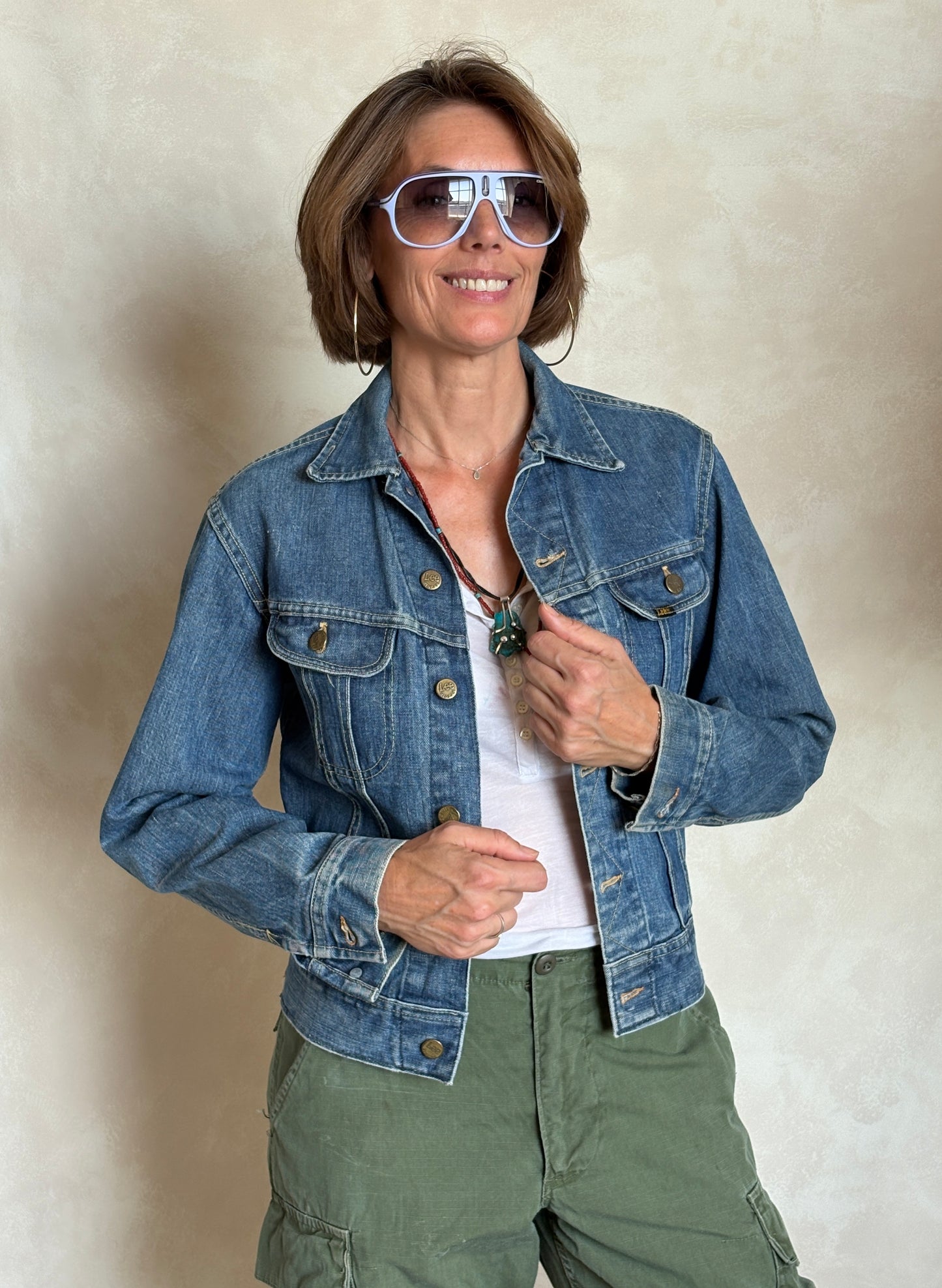 Size 34US / 44EU .Vintage 70s Lee Denim Jacket – Union Made – 2 Pockets – Made in USA - USA Vintage Bcn