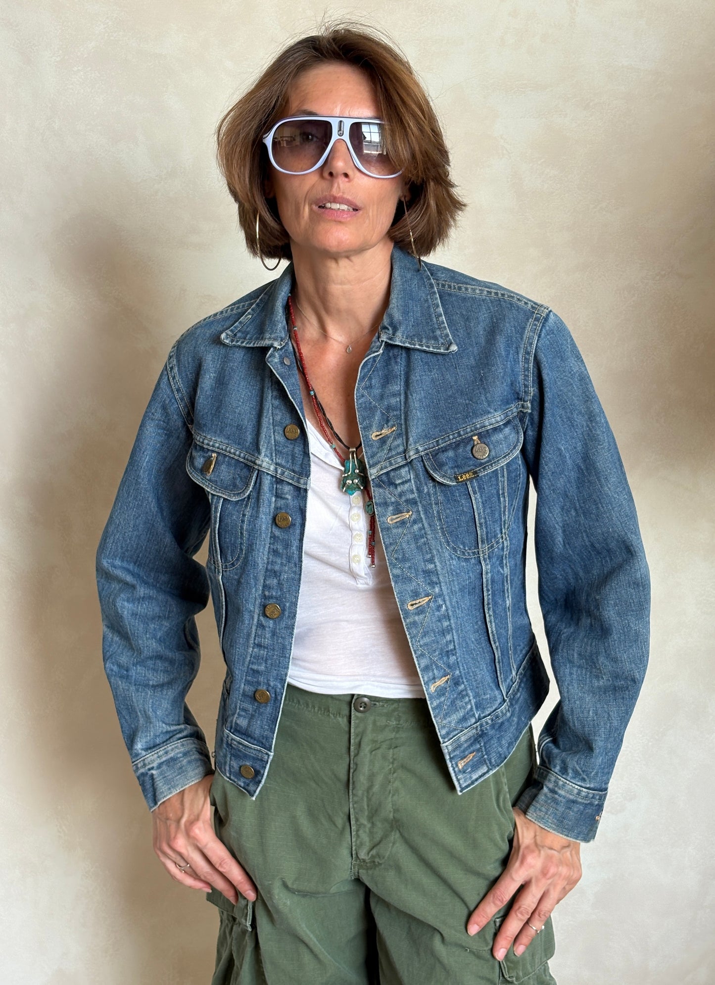 Size 34US / 44EU .Vintage 70s Lee Denim Jacket – Union Made – 2 Pockets – Made in USA - USA Vintage Bcn