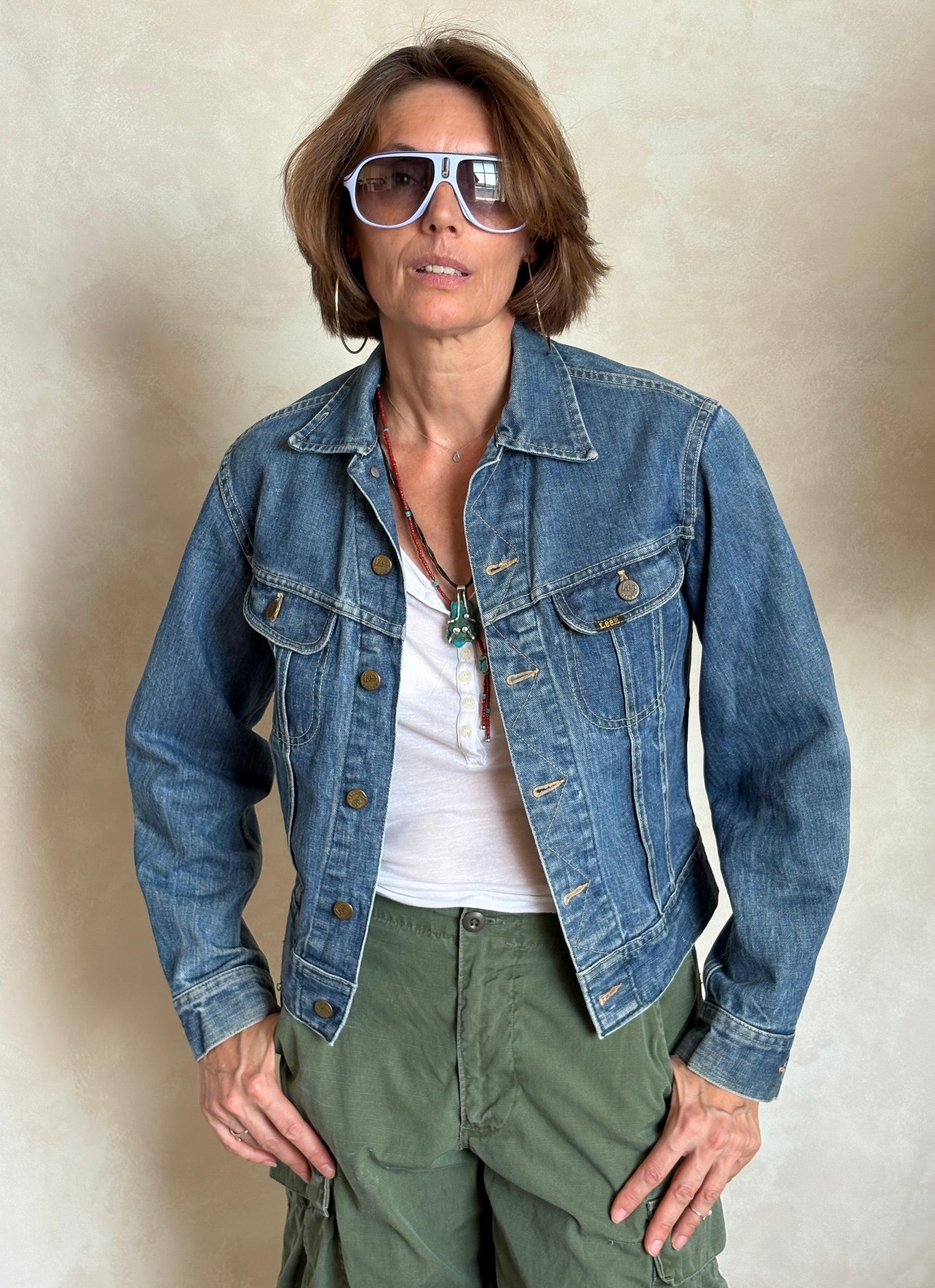 Size 34US / 44EU .Vintage 70s Lee Denim Jacket – Union Made – 2 Pockets – Made in USA - USA Vintage Bcn