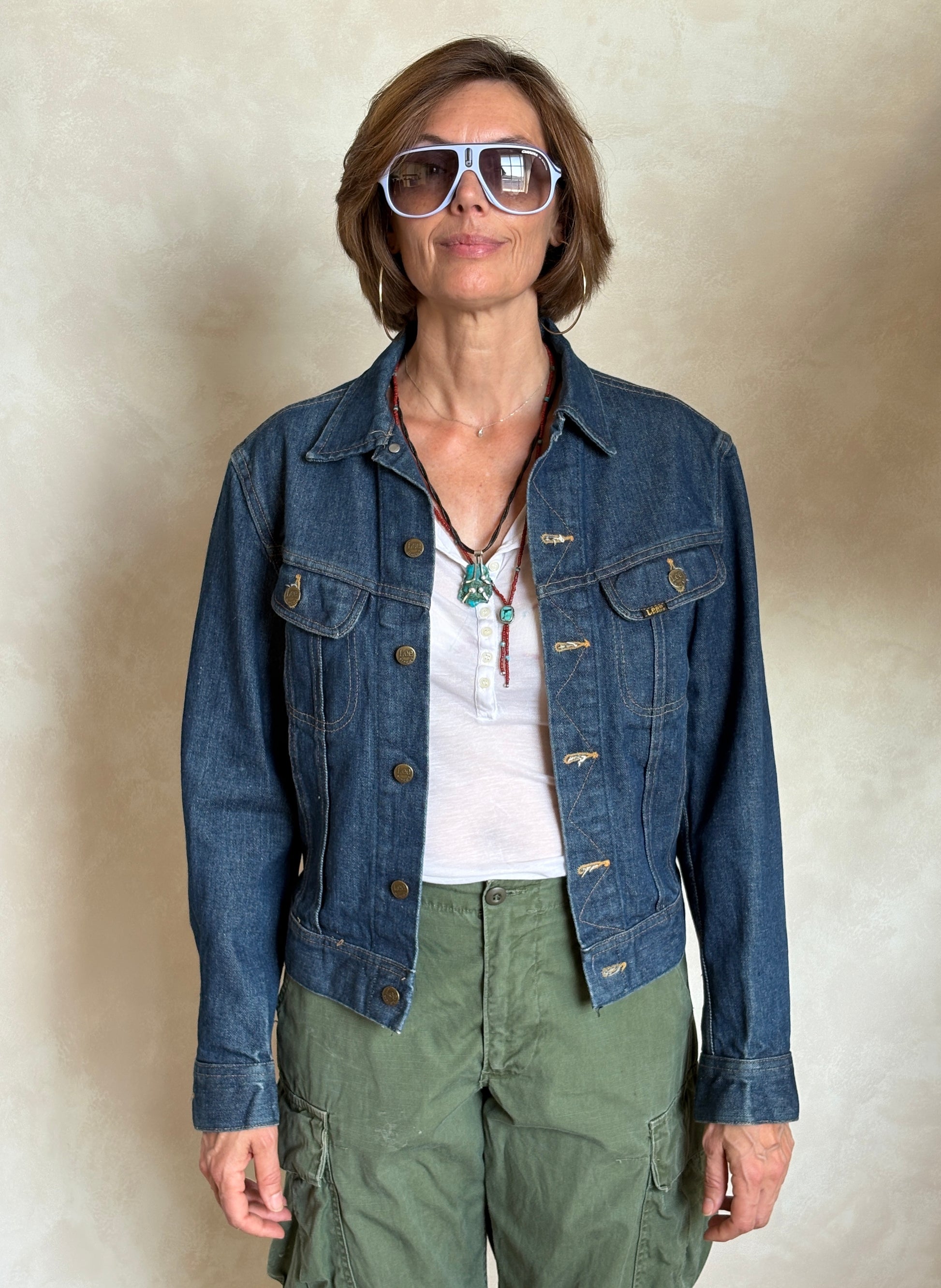 Size 36US / 46EU .Vintage 80s Lee Denim Jacket – 2 Pockets – Made in USA - USA Vintage Bcn