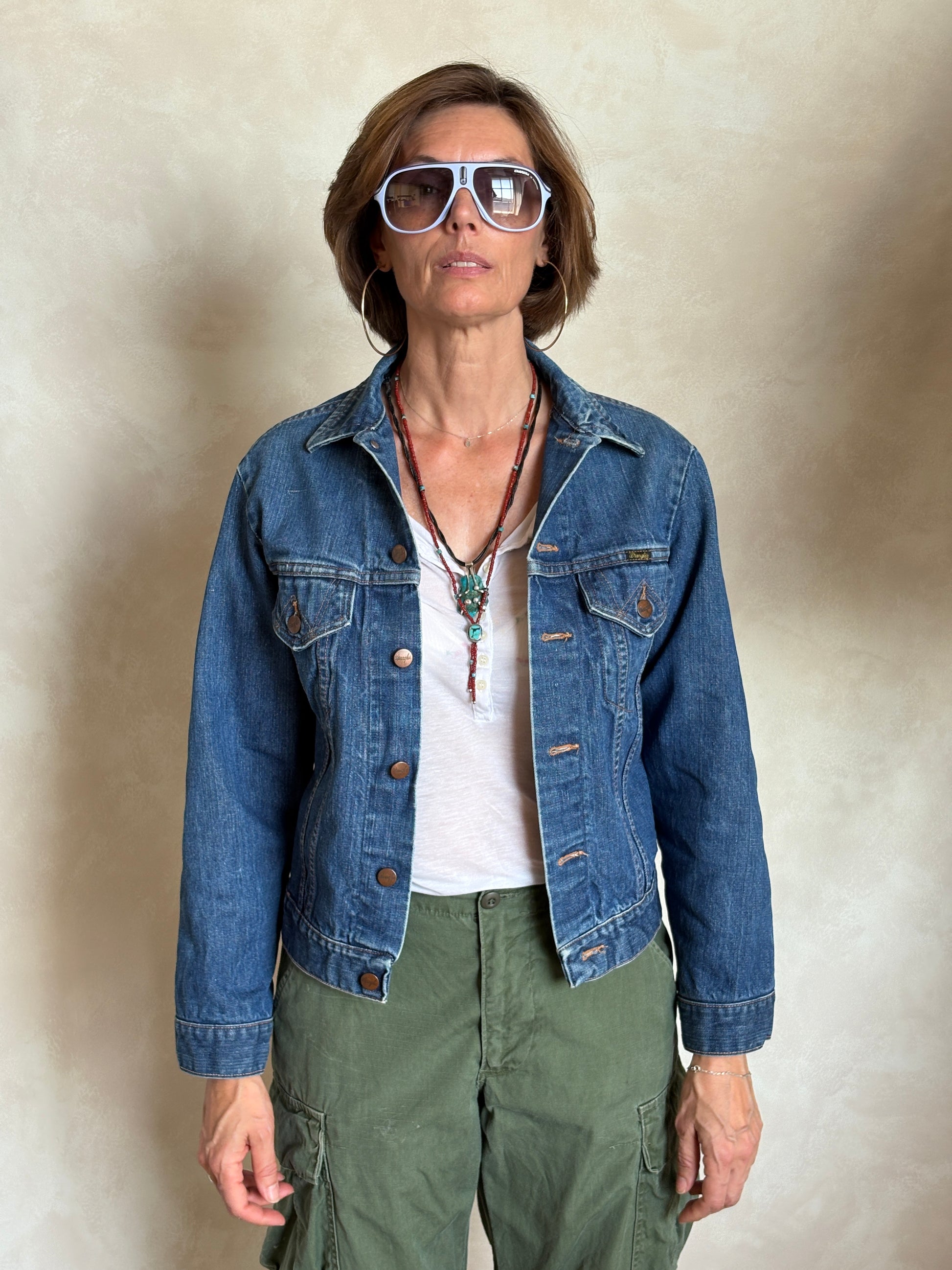Size 36US /46EU. Vintage 70s Wrangler Denim Jacket – 2 Pockets – Made in USA - USA Vintage Bcn