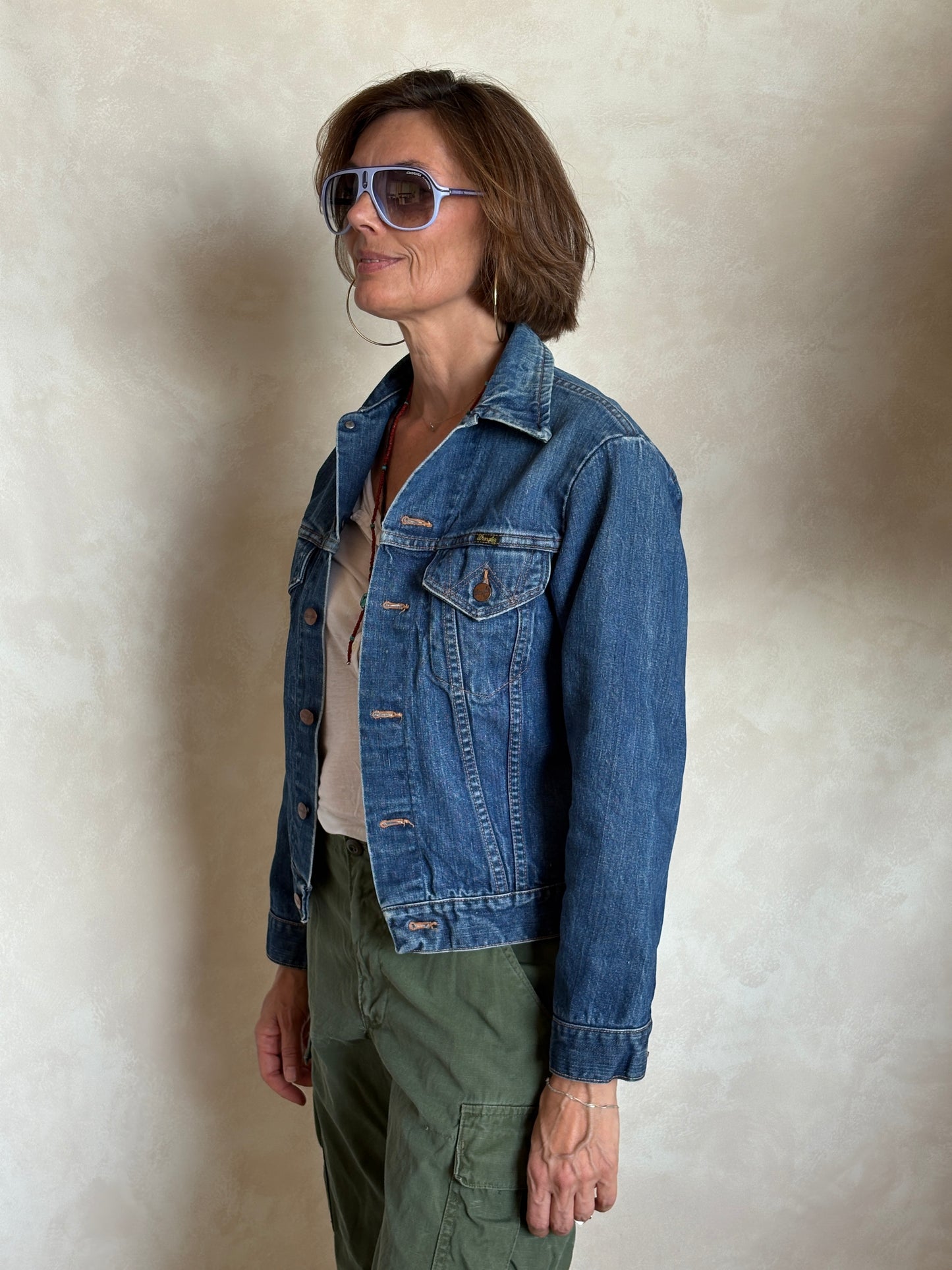 Size 36US /46EU. Vintage 70s Wrangler Denim Jacket – 2 Pockets – Made in USA - USA Vintage Bcn