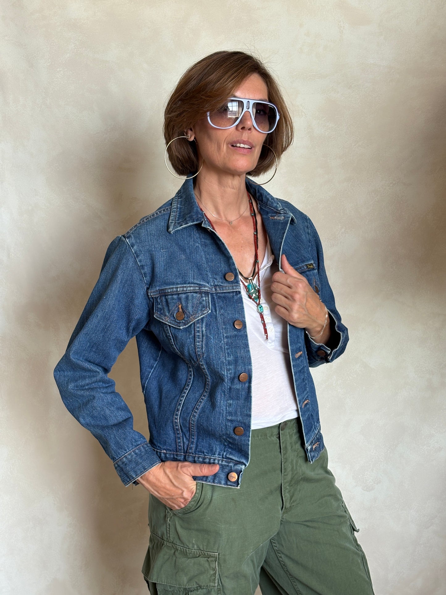 Size 36US /46EU. Vintage 70s Wrangler Denim Jacket – 2 Pockets – Made in USA - USA Vintage Bcn