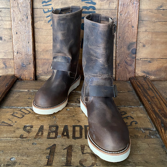 Red Wing 2975 Heritage Engineer Boots, size 7D (39 EU) - front view. Made in USA. Factory seconds.
