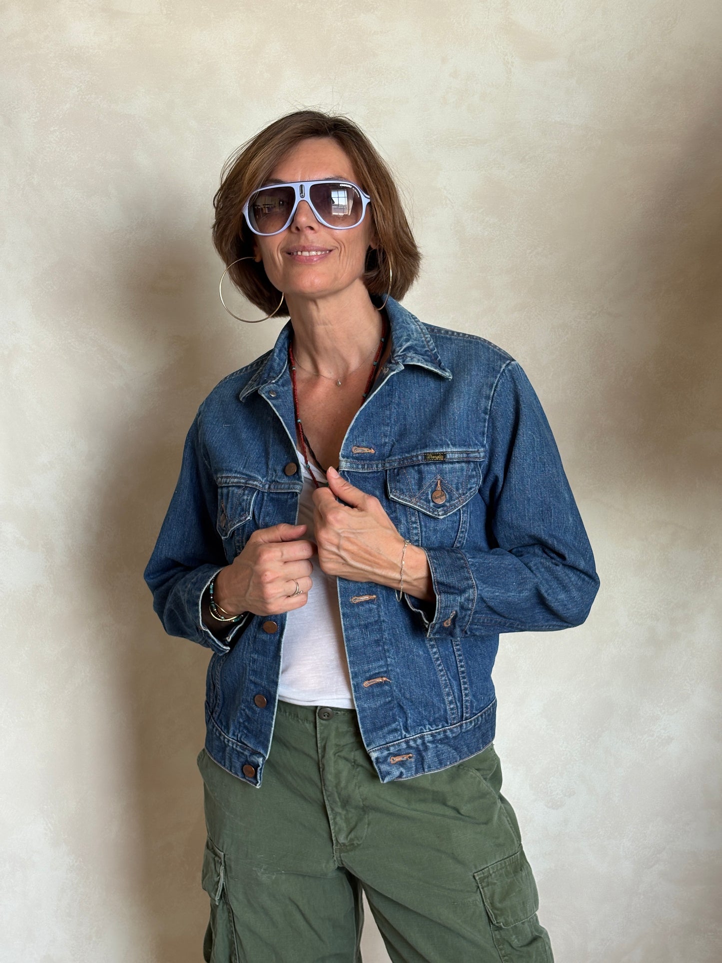 Size 36US /46EU. Vintage 70s Wrangler Denim Jacket – 2 Pockets – Made in USA - USA Vintage Bcn