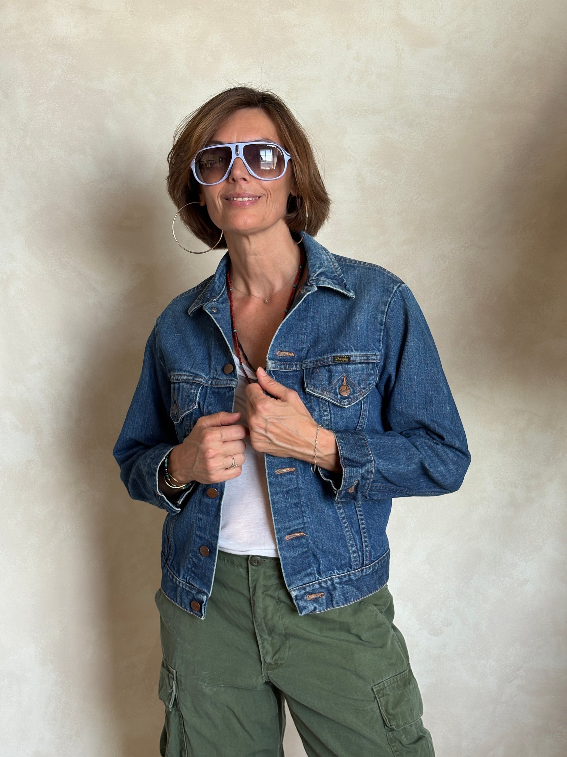Size 36US /46EU. Vintage 70s Wrangler Denim Jacket – 2 Pockets – Made in USA - USA Vintage Bcn