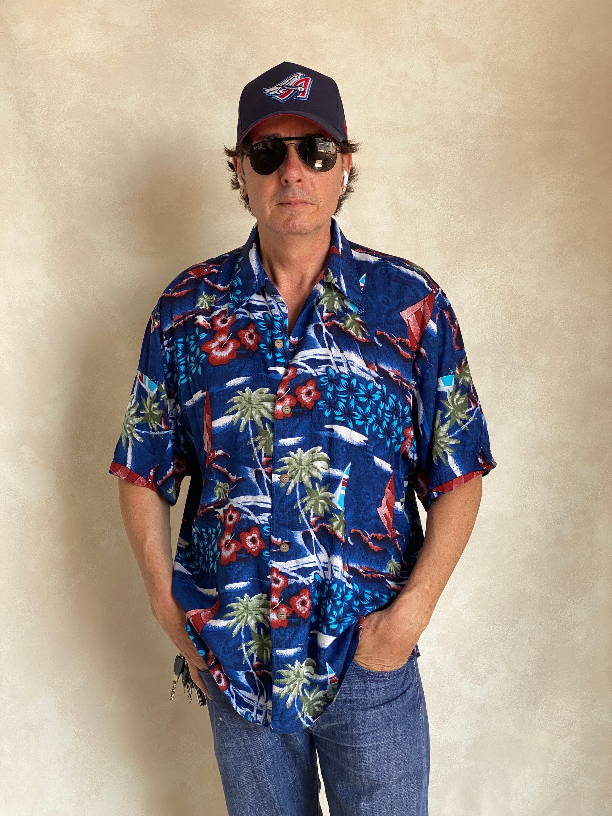 Size XL. Vintage 90s Rayon Hawaiian shirt - USA Vintage Bcn