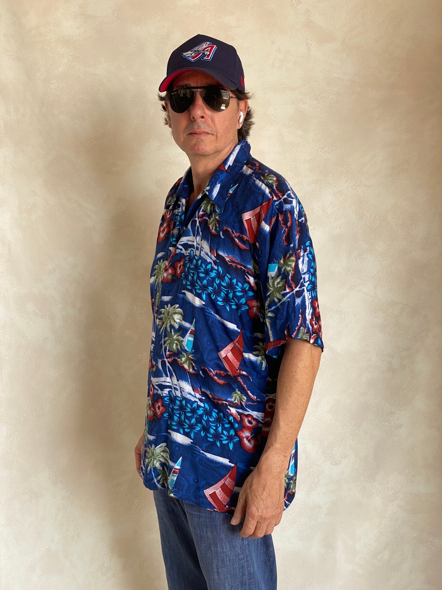 Size XL. Vintage 90s Rayon Hawaiian shirt - USA Vintage Bcn
