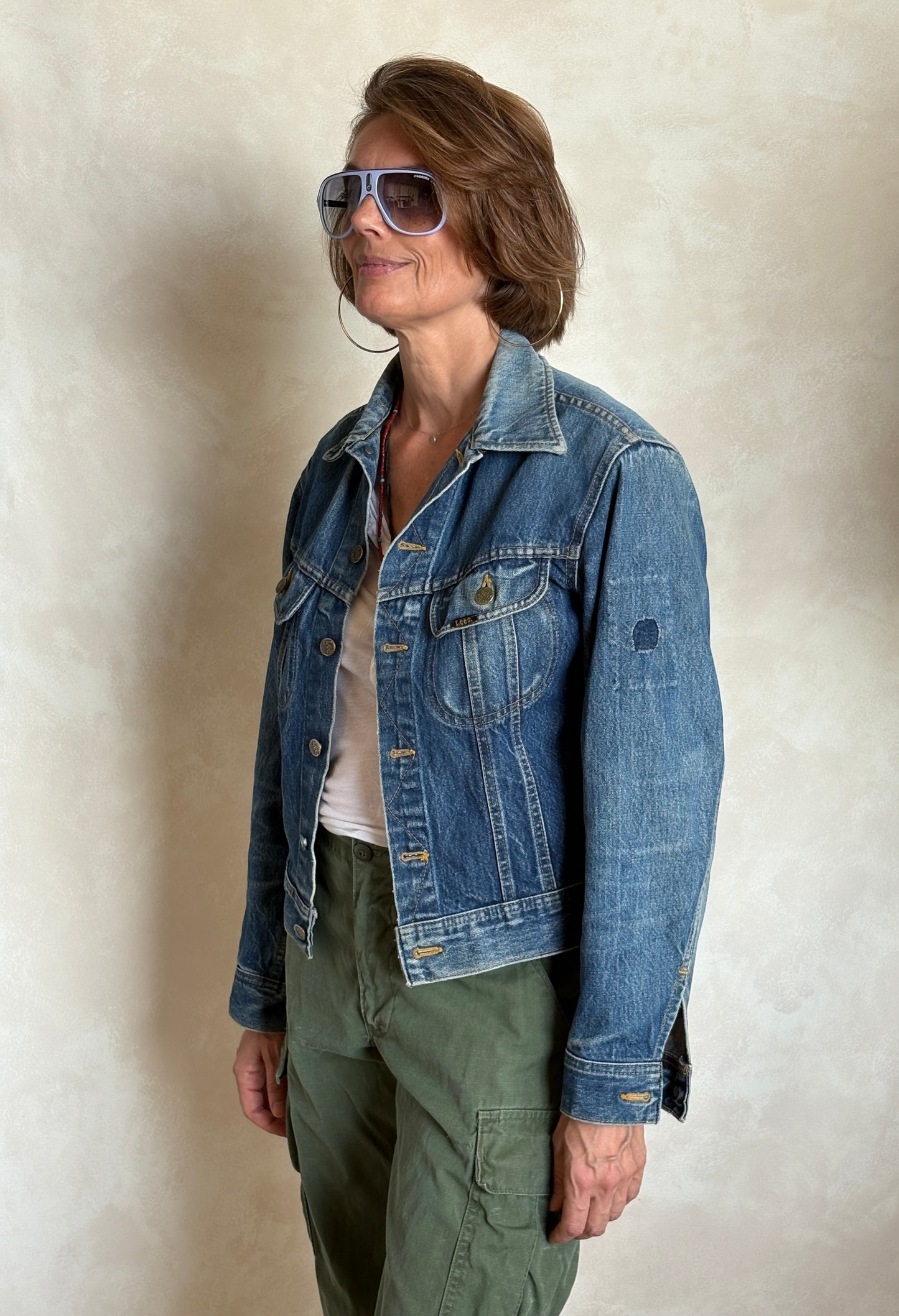 Size 34-36US / 44-46EU . Vintage 80s Lee Denim Jacket – 2 Pockets – Made in USA - USA Vintage Bcn