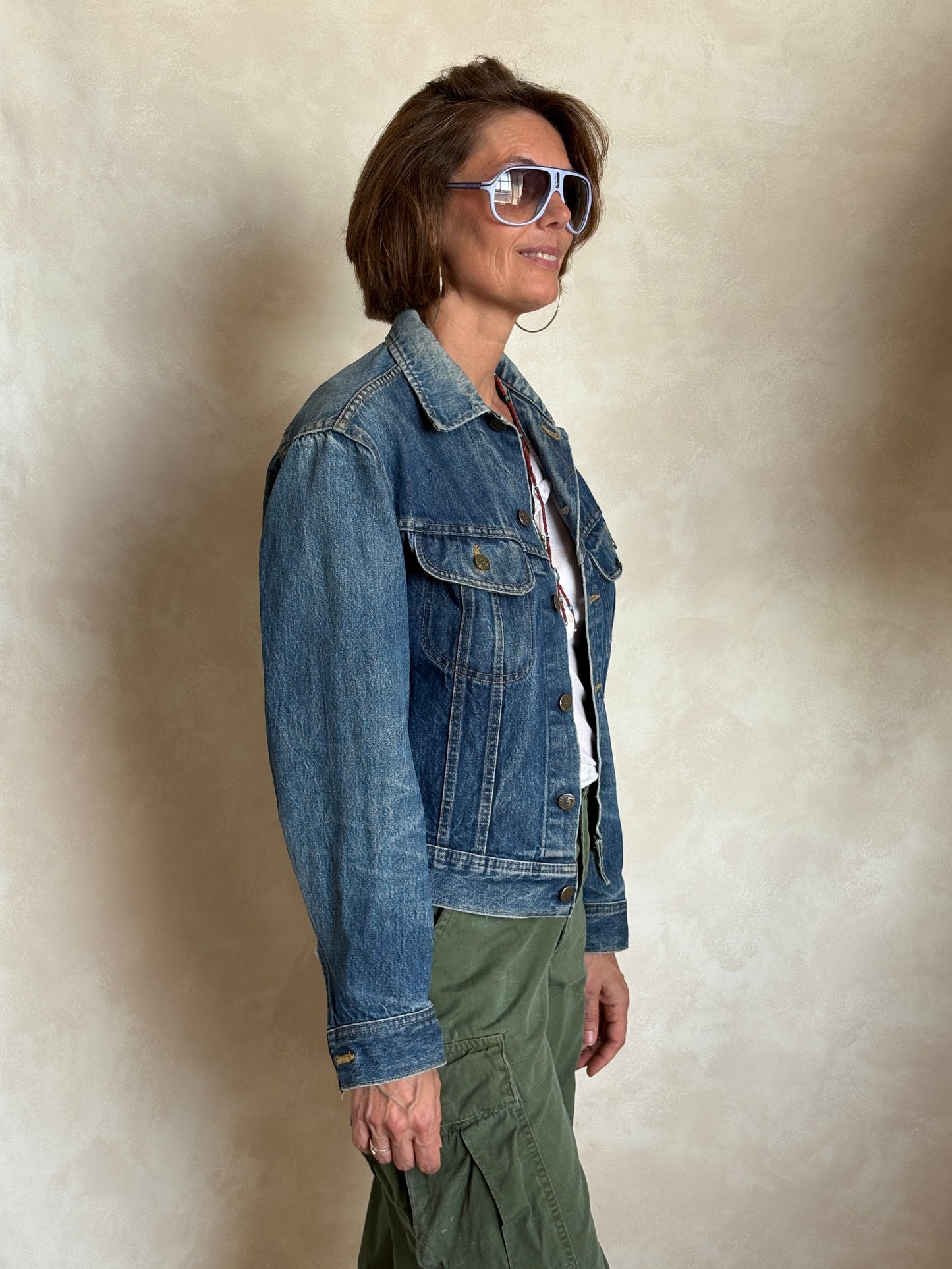 Size 34-36US / 44-46EU . Vintage 80s Lee Denim Jacket – 2 Pockets – Made in USA - USA Vintage Bcn