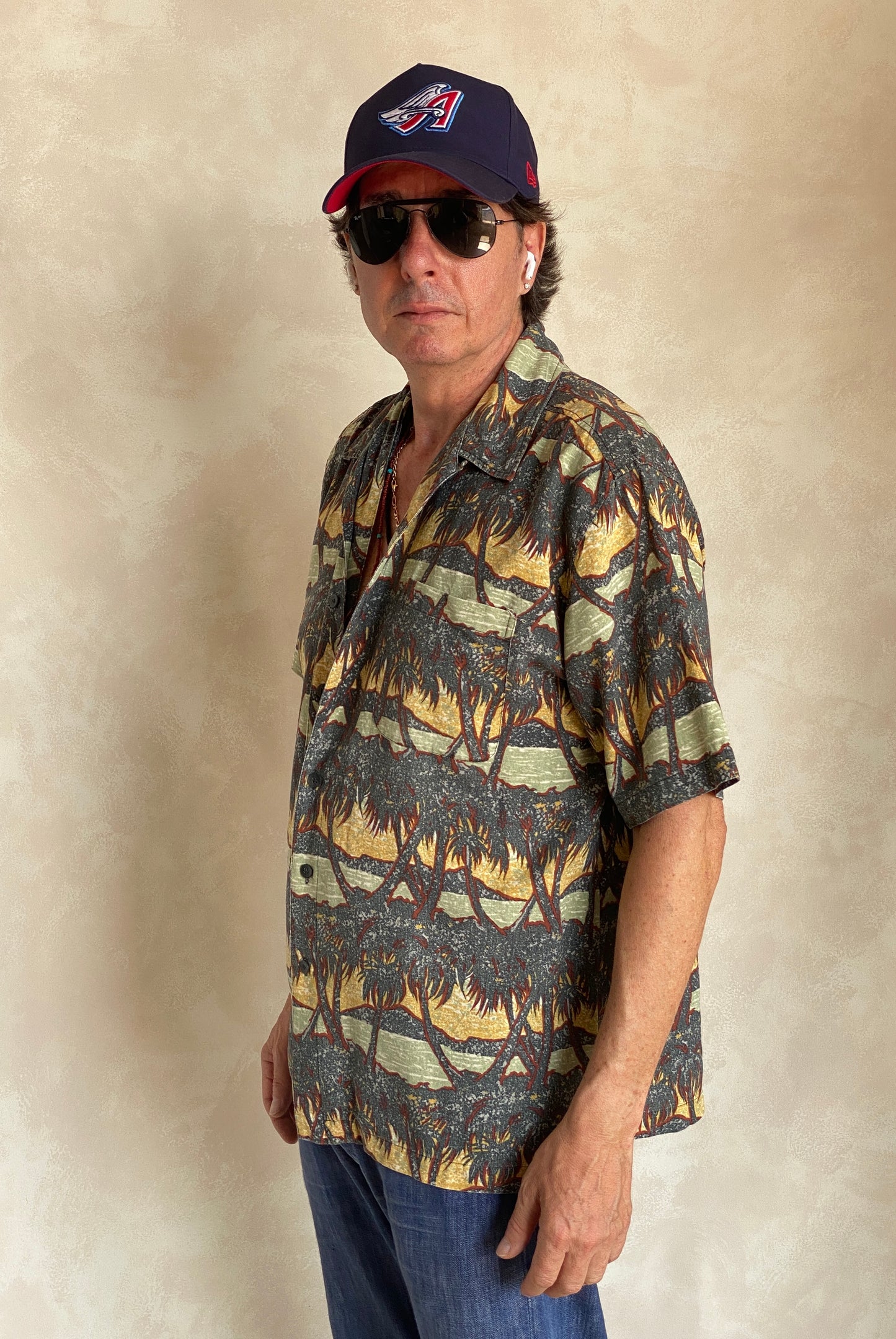 Size Large. Vintage 90s Silk Hawaiian shirt - USA Vintage Bcn