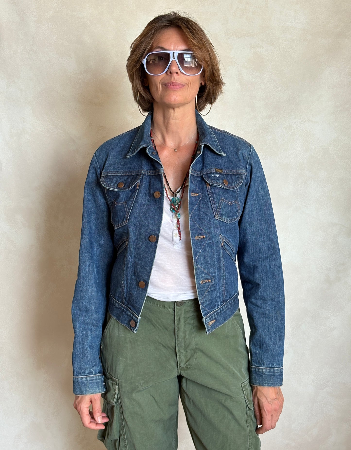 Size 34US /44EU USA .Vintage 80s Maverick Denim Jacket – 4 Pockets – Made in USA - USA Vintage Bcn