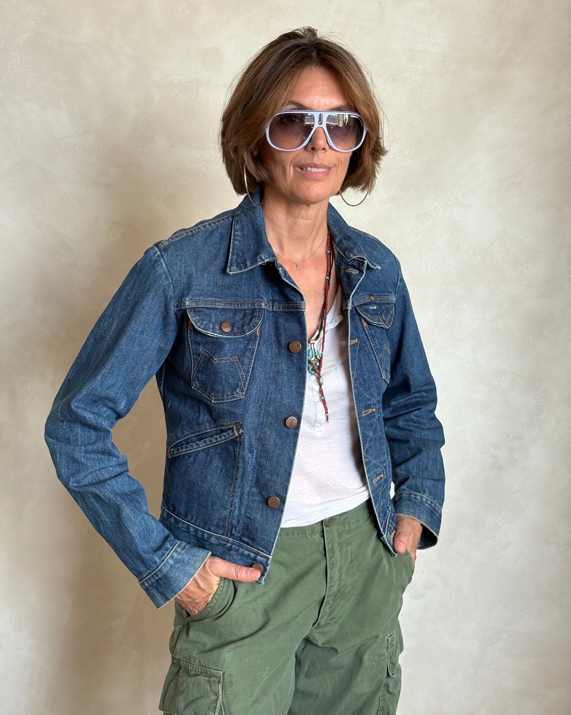 Size 34US /44EU USA .Vintage 80s Maverick Denim Jacket – 4 Pockets – Made in USA - USA Vintage Bcn
