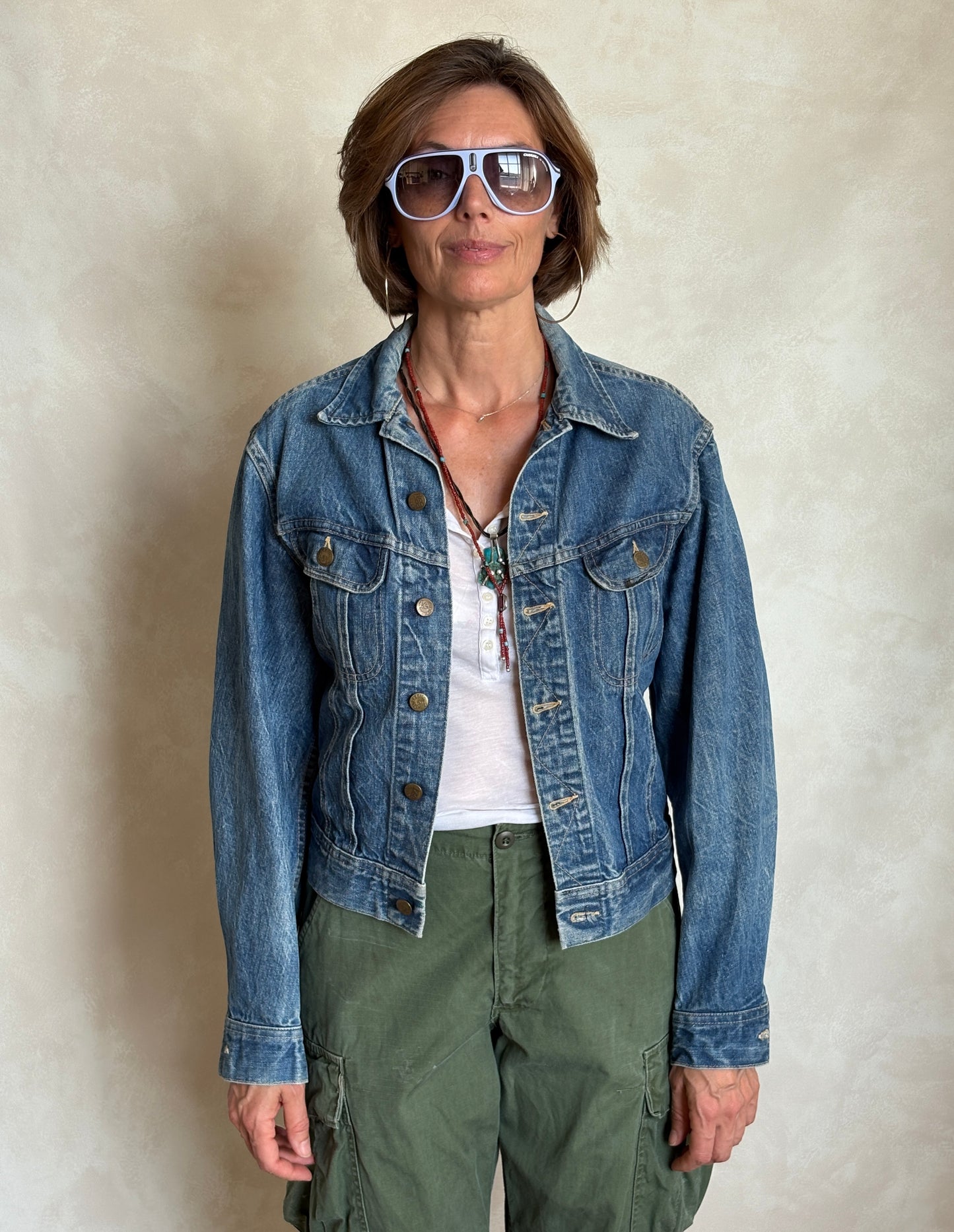 Size: 36US / 46EU Vintage 70s Lee Union Made Denim Shirt – 2 Pockets – Made in USA - USA Vintage Bcn
