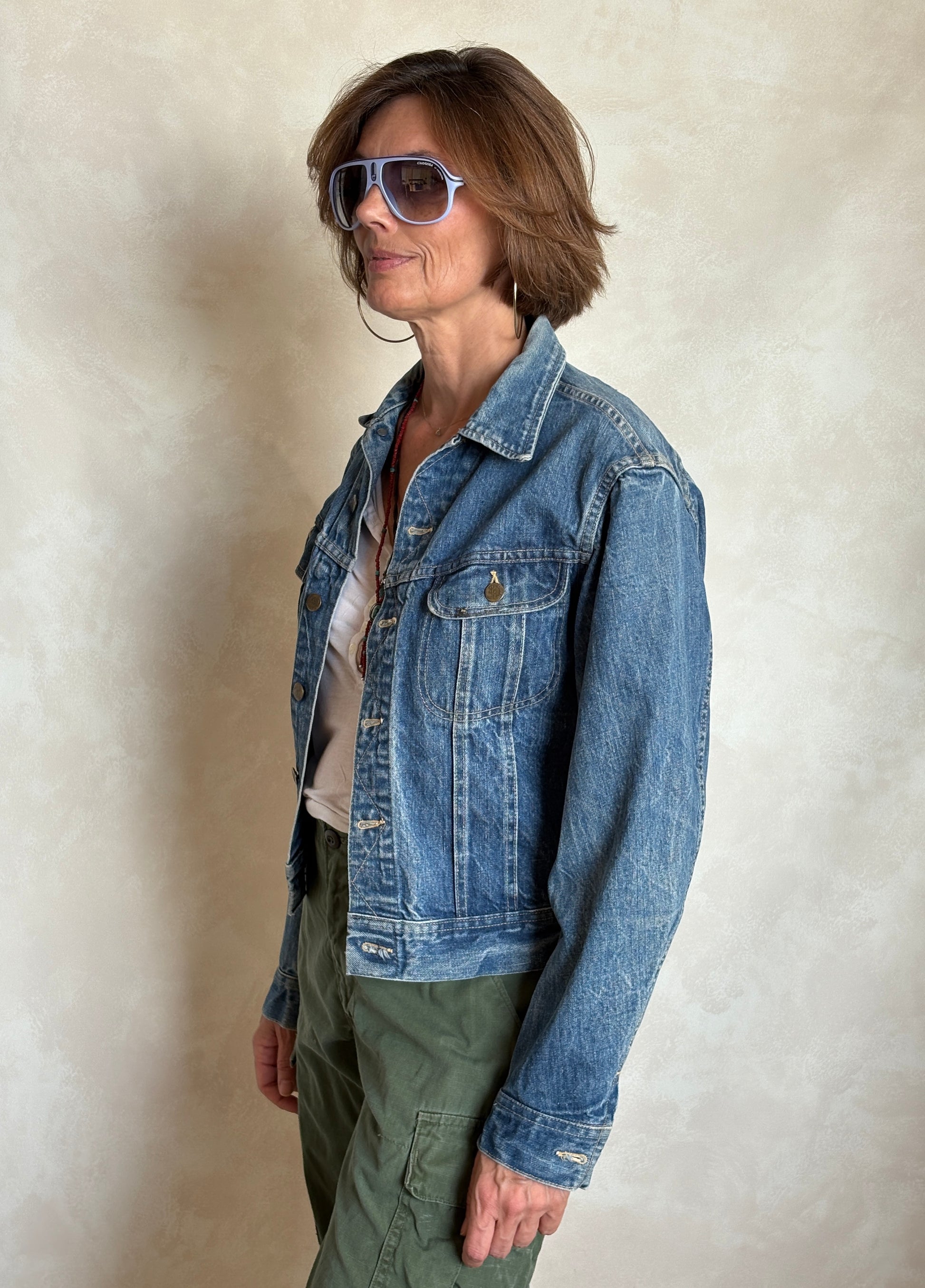 Size: 36US / 46EU Vintage 70s Lee Union Made Denim Shirt – 2 Pockets – Made in USA - USA Vintage Bcn