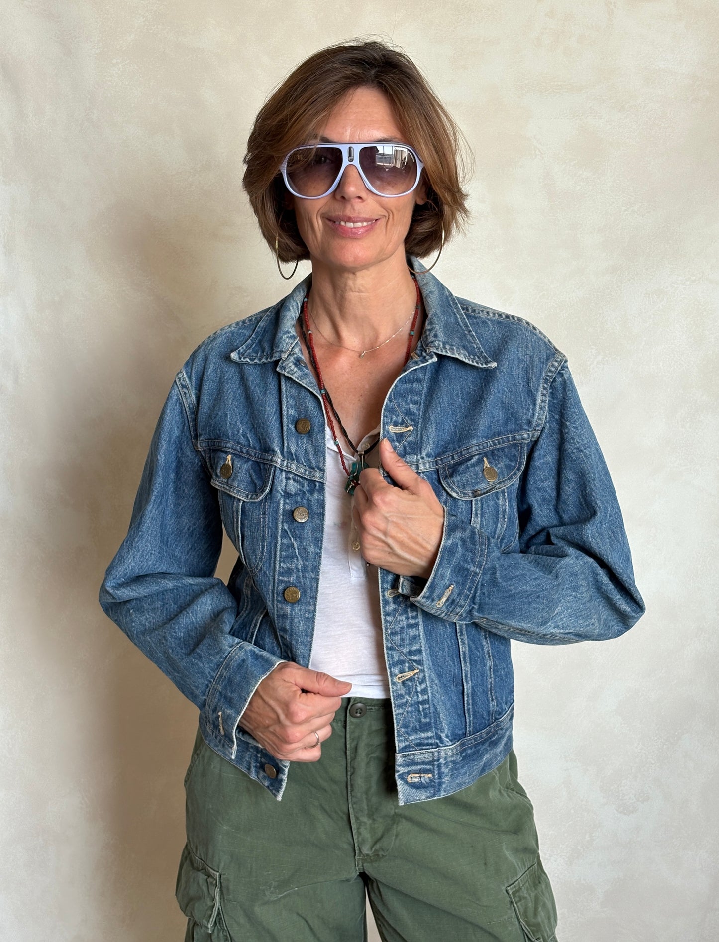 Size: 36US / 46EU Vintage 70s Lee Union Made Denim Shirt – 2 Pockets – Made in USA - USA Vintage Bcn