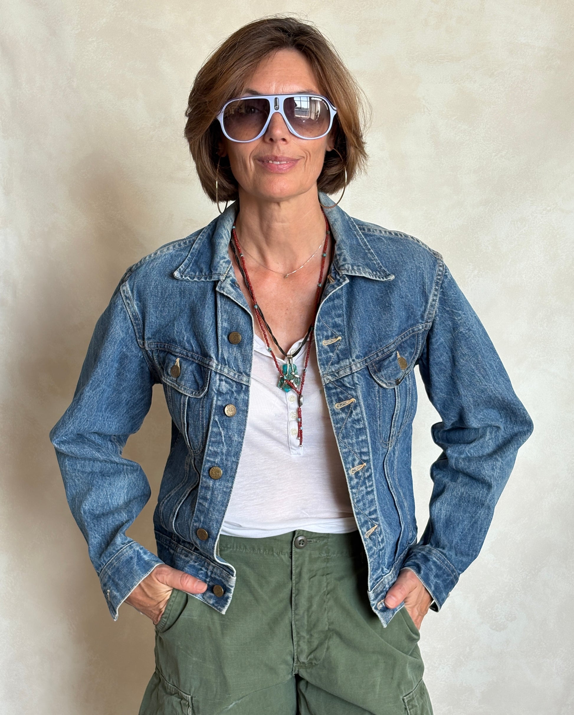 Size: 36US / 46EU Vintage 70s Lee Union Made Denim Shirt – 2 Pockets – Made in USA - USA Vintage Bcn