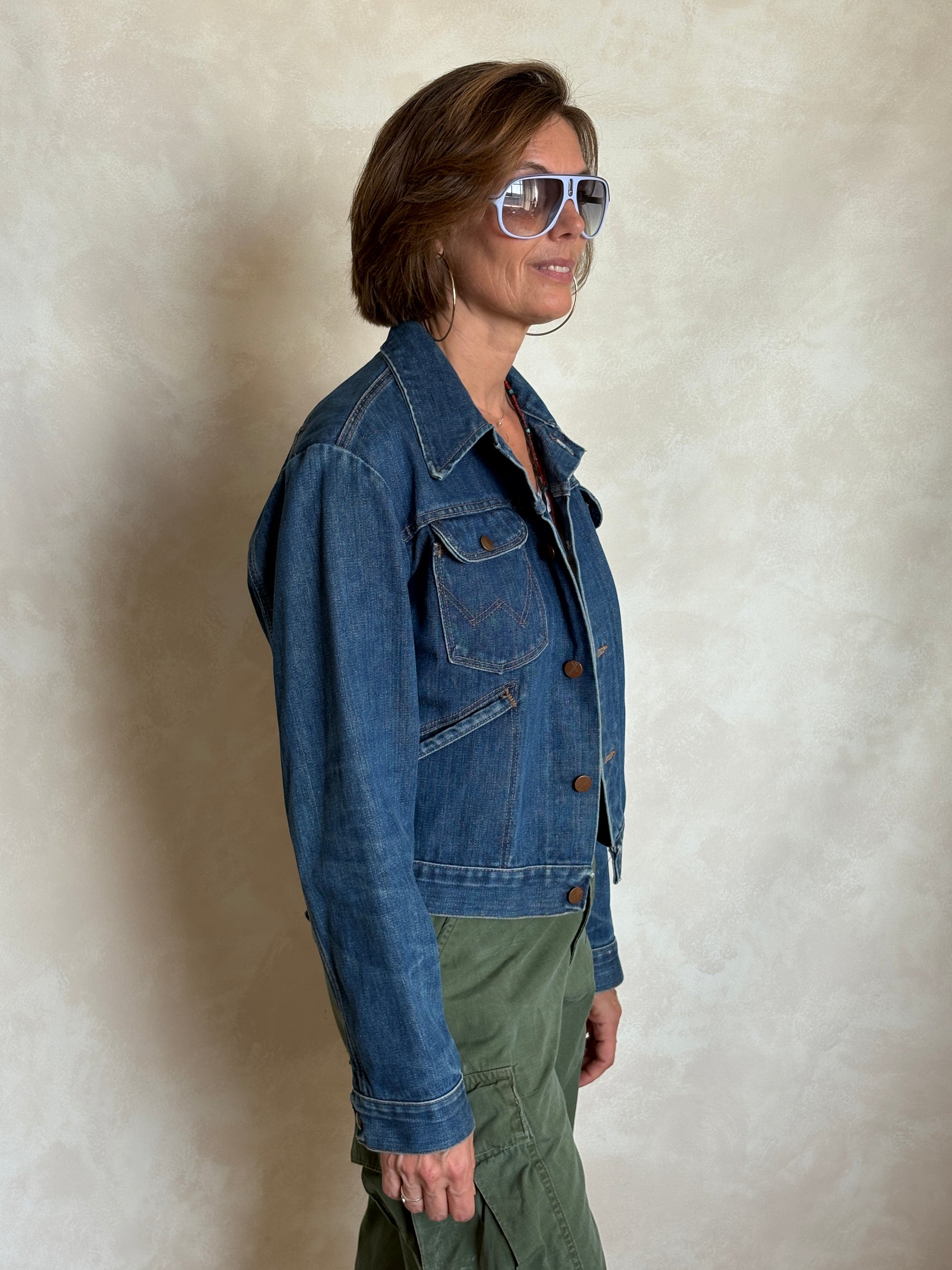 Size 34US / 44EU. Authentic 80s Wrangler denim jacket -4 pockets- Made in the USA - USA Vintage Bcn