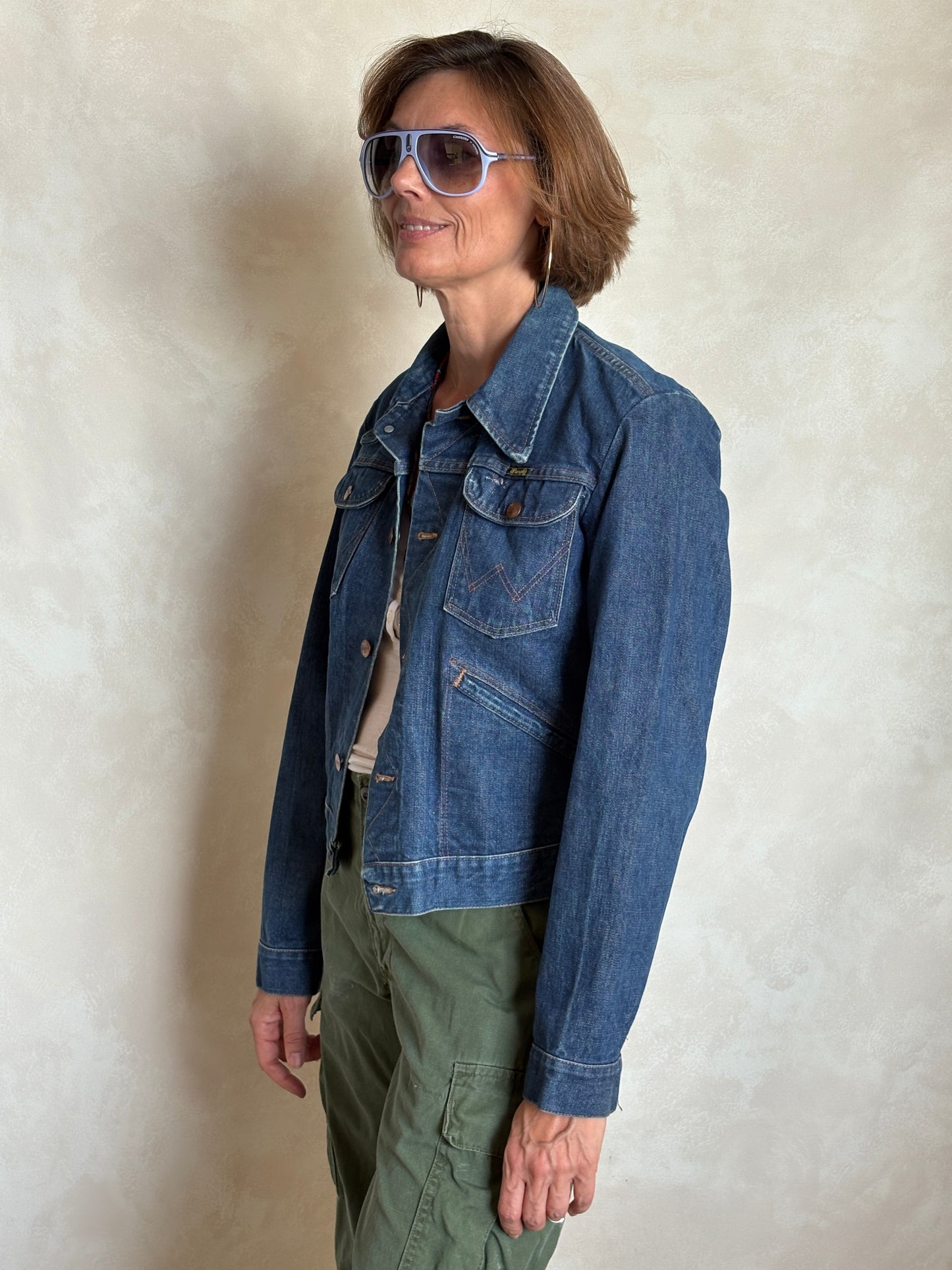 Size 36US / 46EU. Authentic 70s Wrangler denim jacket -4 pockets- Made in the USA - USA Vintage Bcn