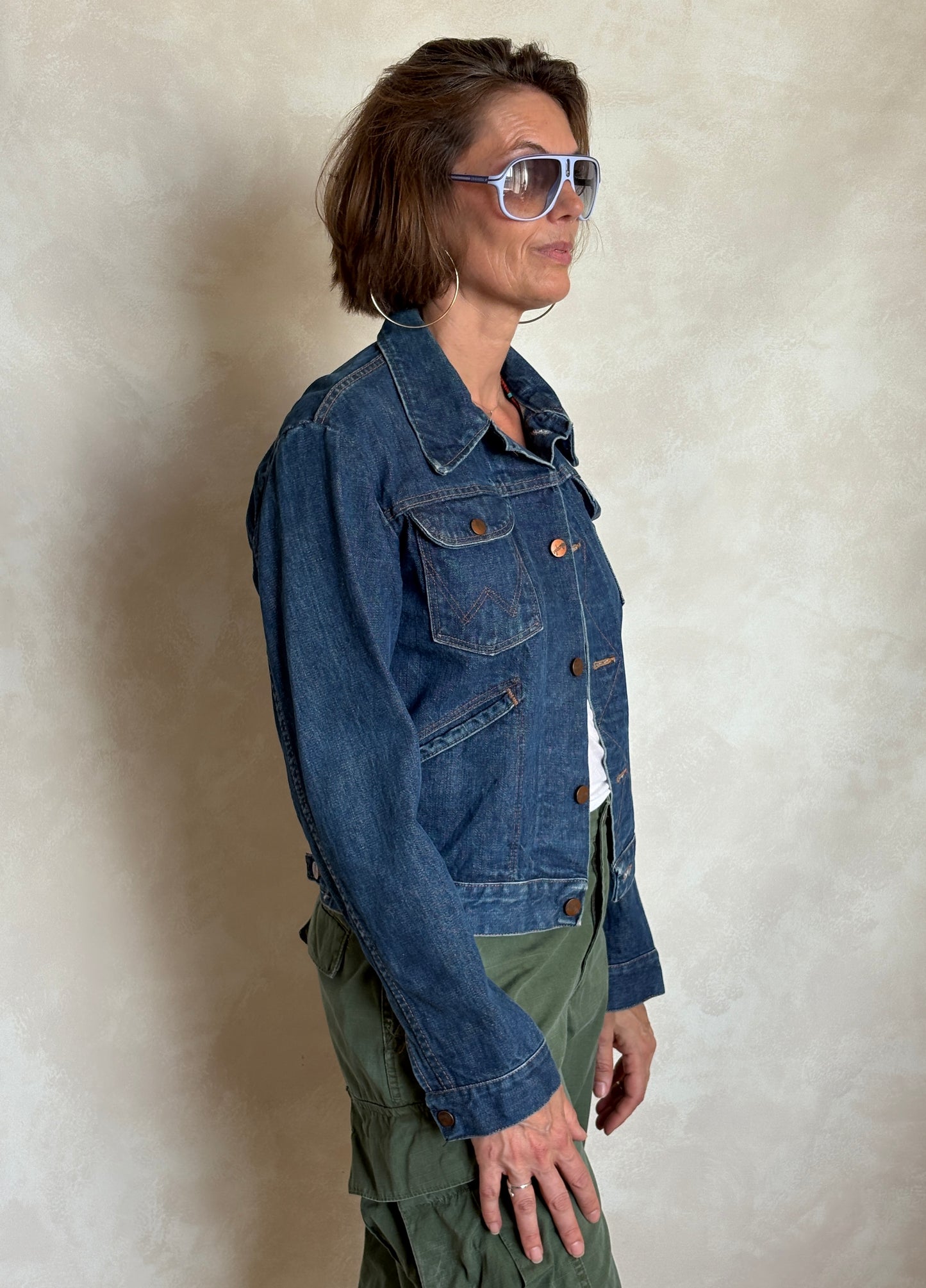 Size 36US / 46EU. Authentic 70s Wrangler denim jacket -4 pockets- Made in the USA - USA Vintage Bcn