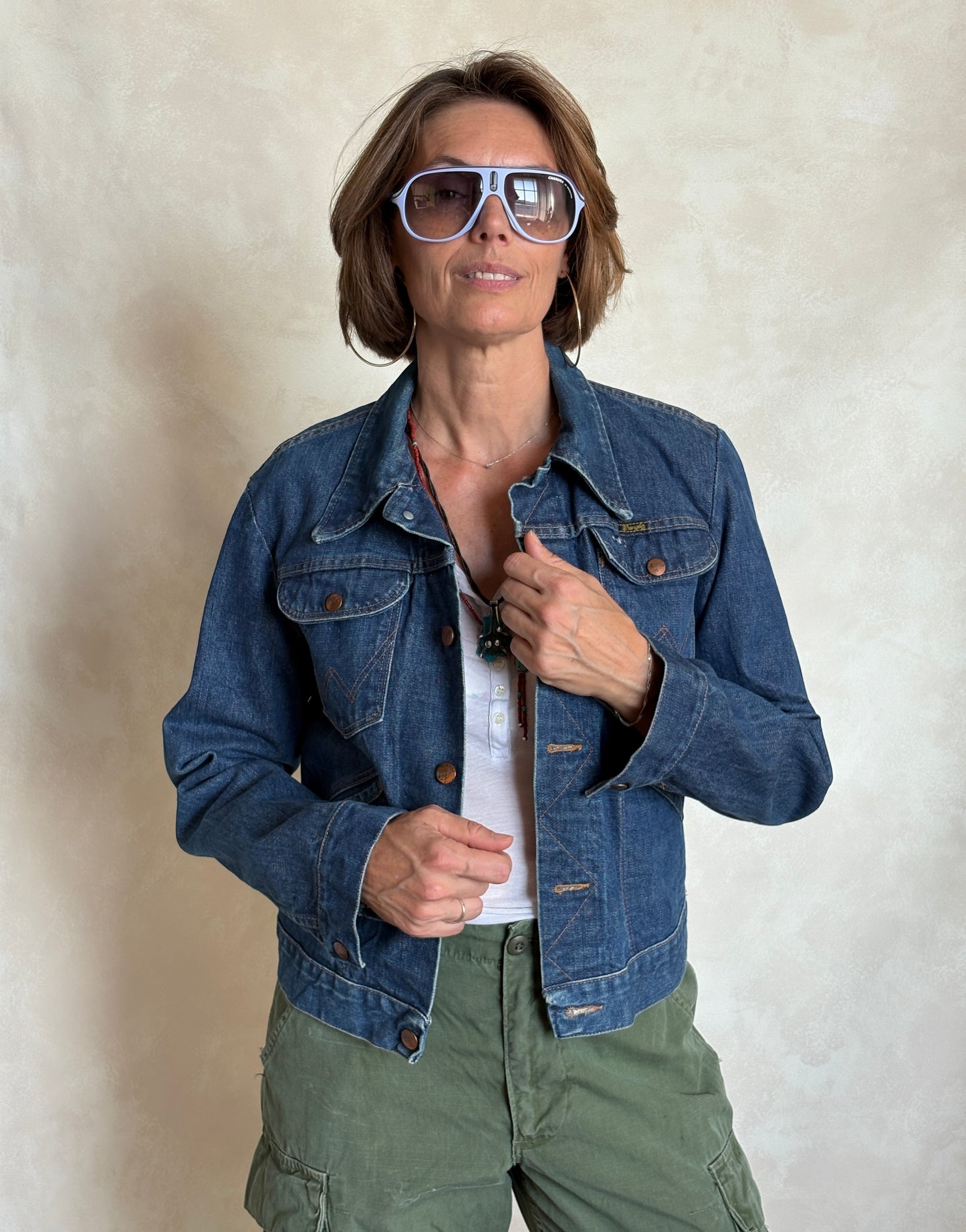 Size 36US / 46EU. Authentic 70s Wrangler denim jacket -4 pockets- Made in the USA - USA Vintage Bcn