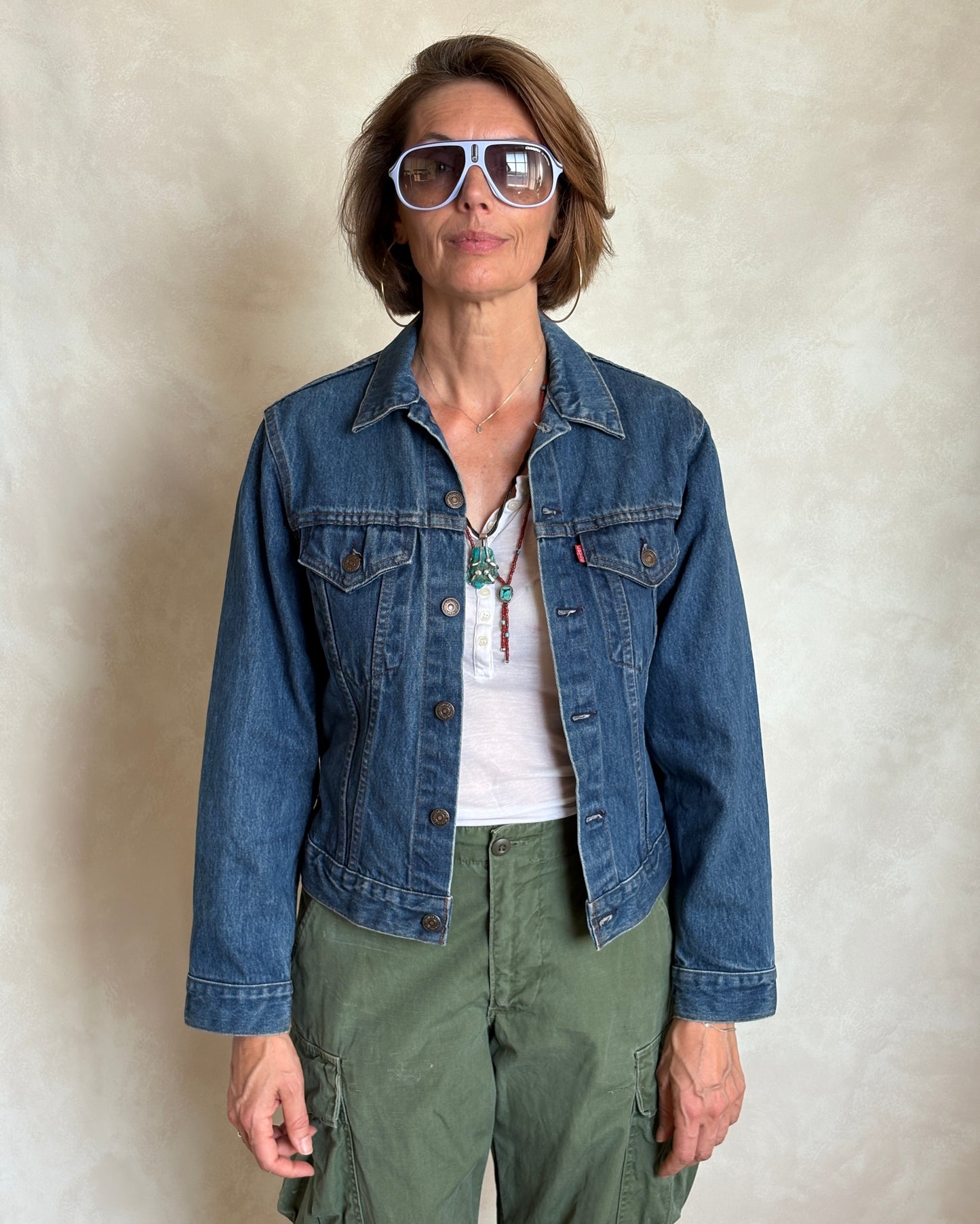 Size 34 . Vintage 80s Levi’s Denim Jacket – 2 Pockets – Made in USA - USA Vintage Bcn