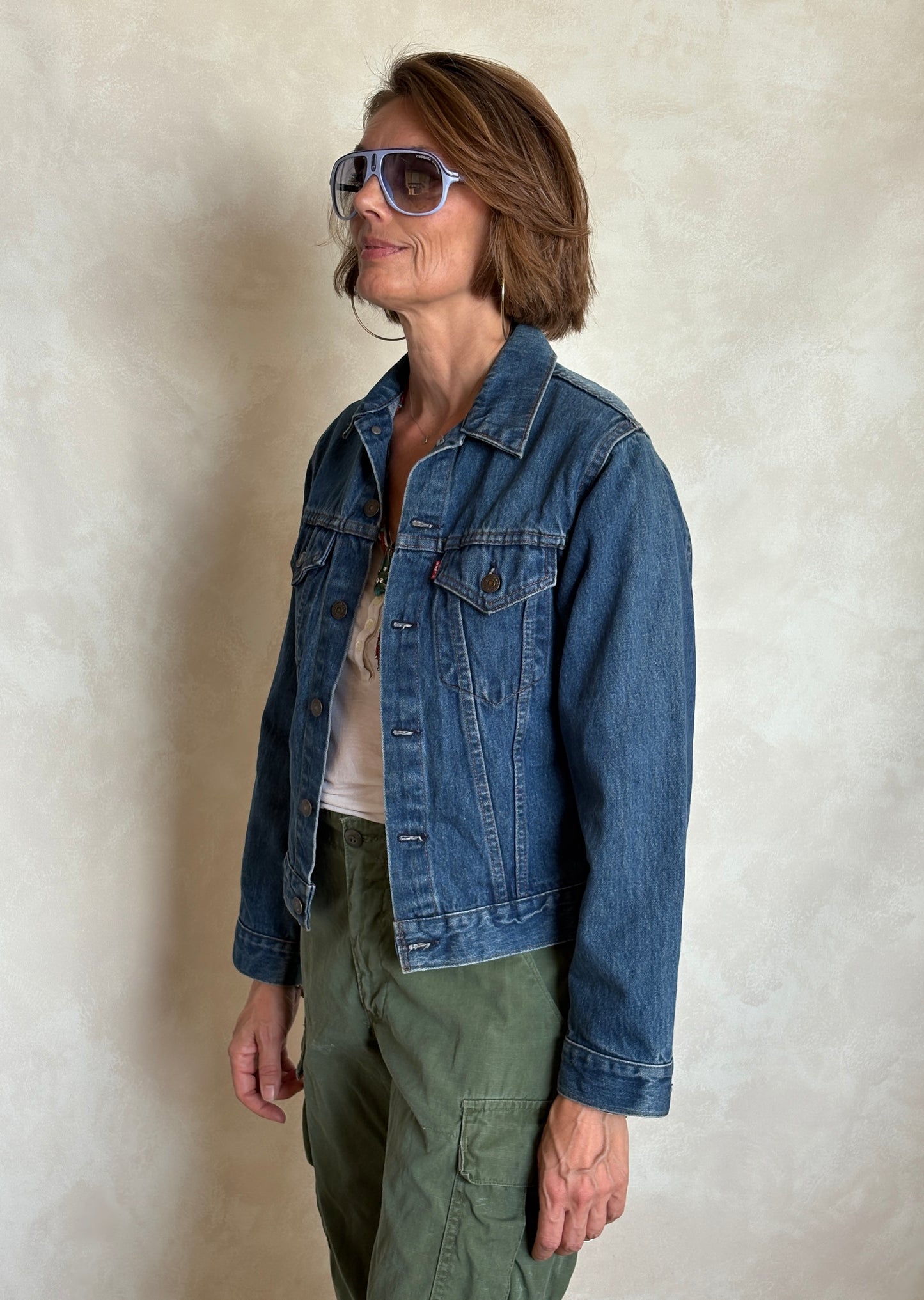 Size 34 . Vintage 80s Levi’s Denim Jacket – 2 Pockets – Made in USA - USA Vintage Bcn