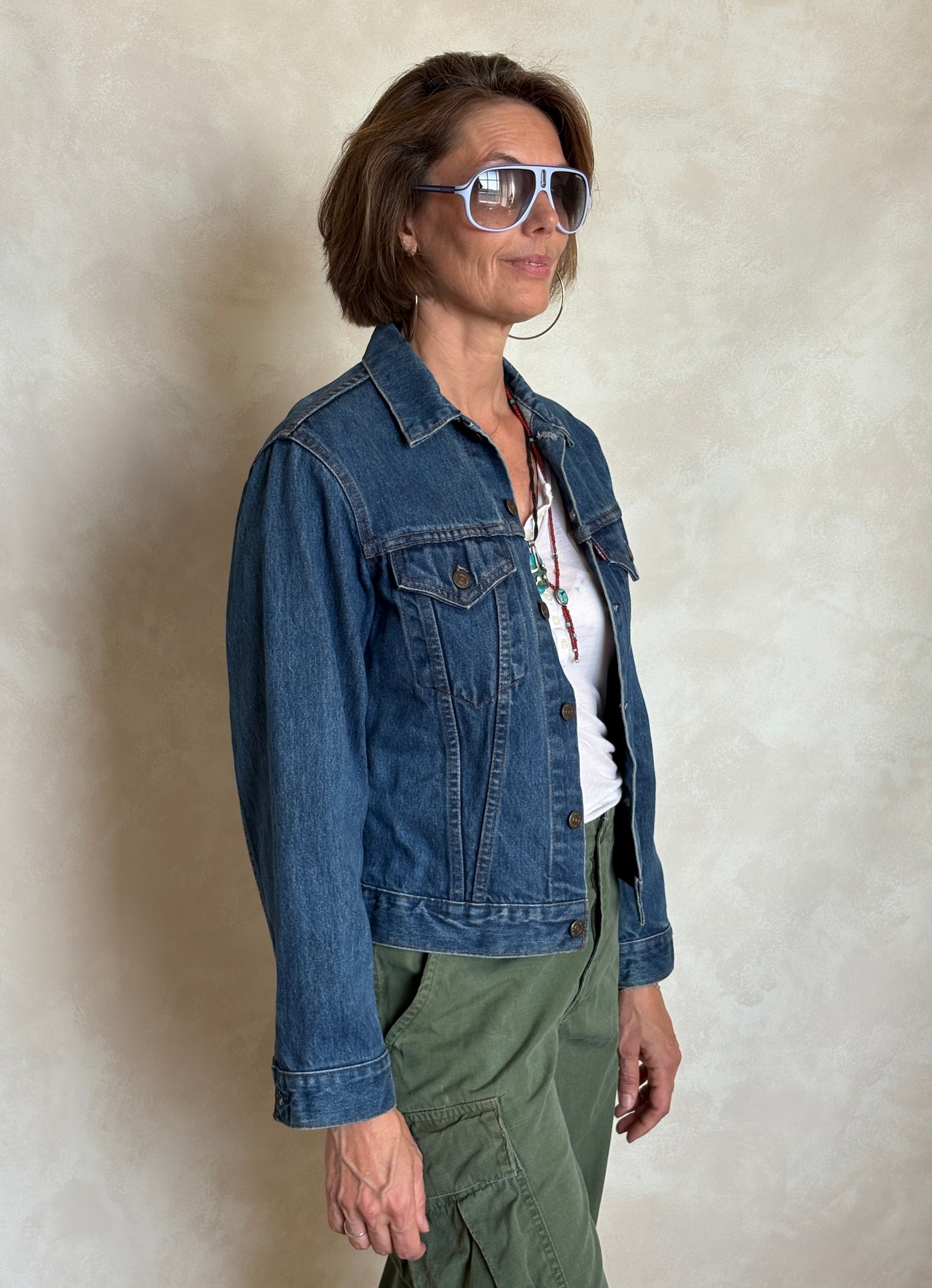 Size 34 . Vintage 80s Levi’s Denim Jacket – 2 Pockets – Made in USA - USA Vintage Bcn