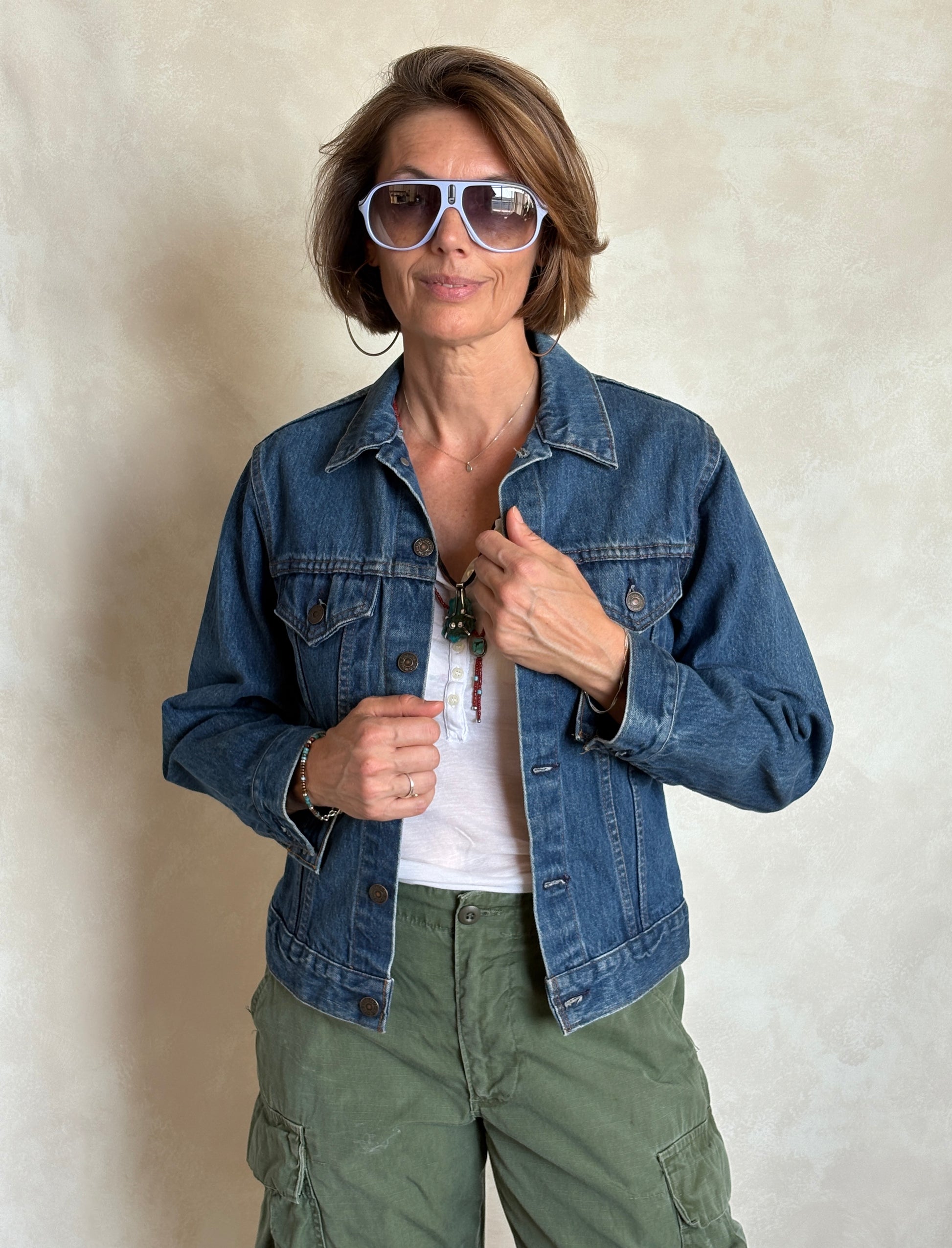 Size 34 . Vintage 80s Levi’s Denim Jacket – 2 Pockets – Made in USA - USA Vintage Bcn