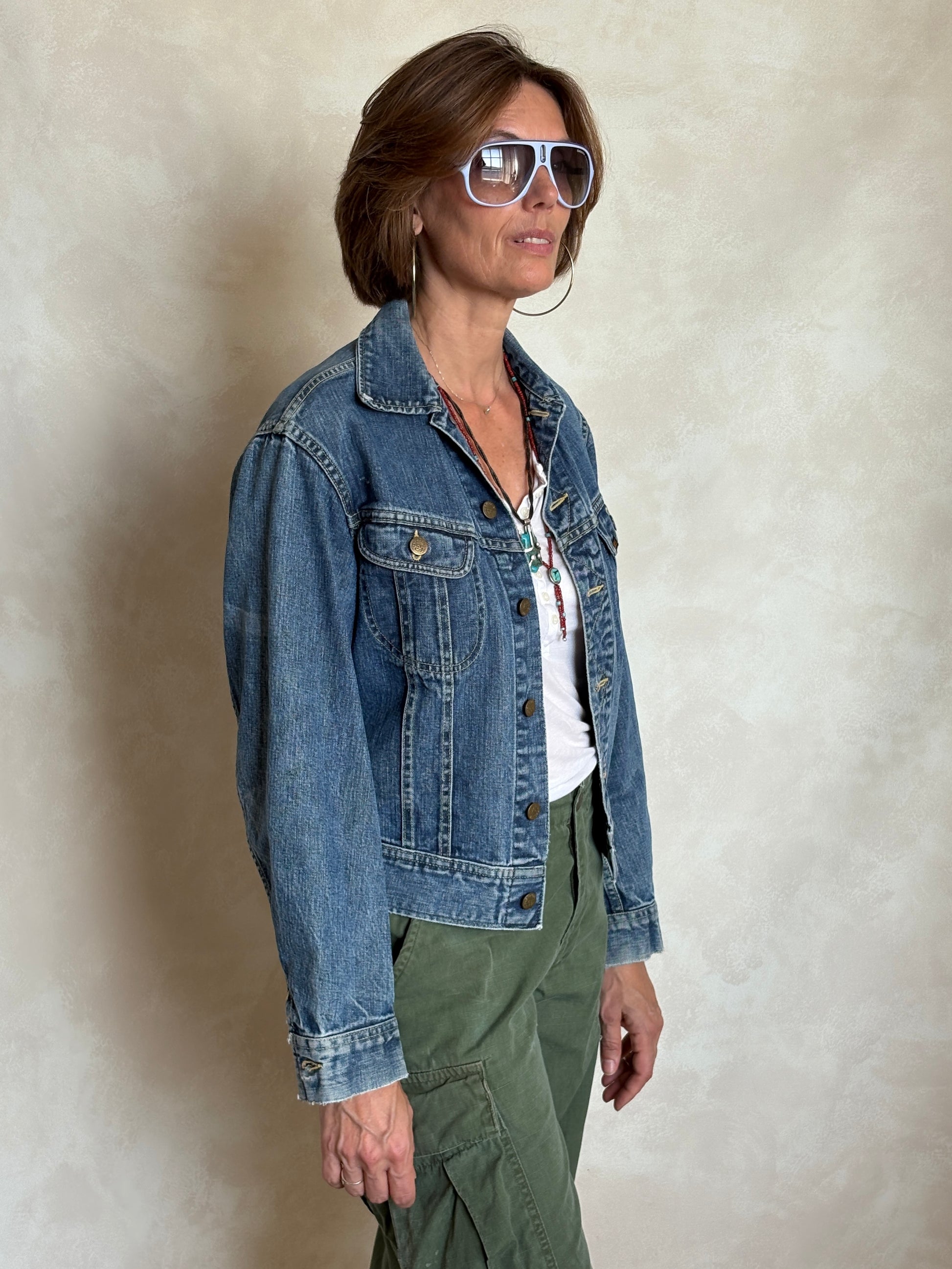 Size 36US / 46EU. Vintage 70s Lee Union Made Denim Shirt – 2 Pockets – Made in USA - USA Vintage Bcn