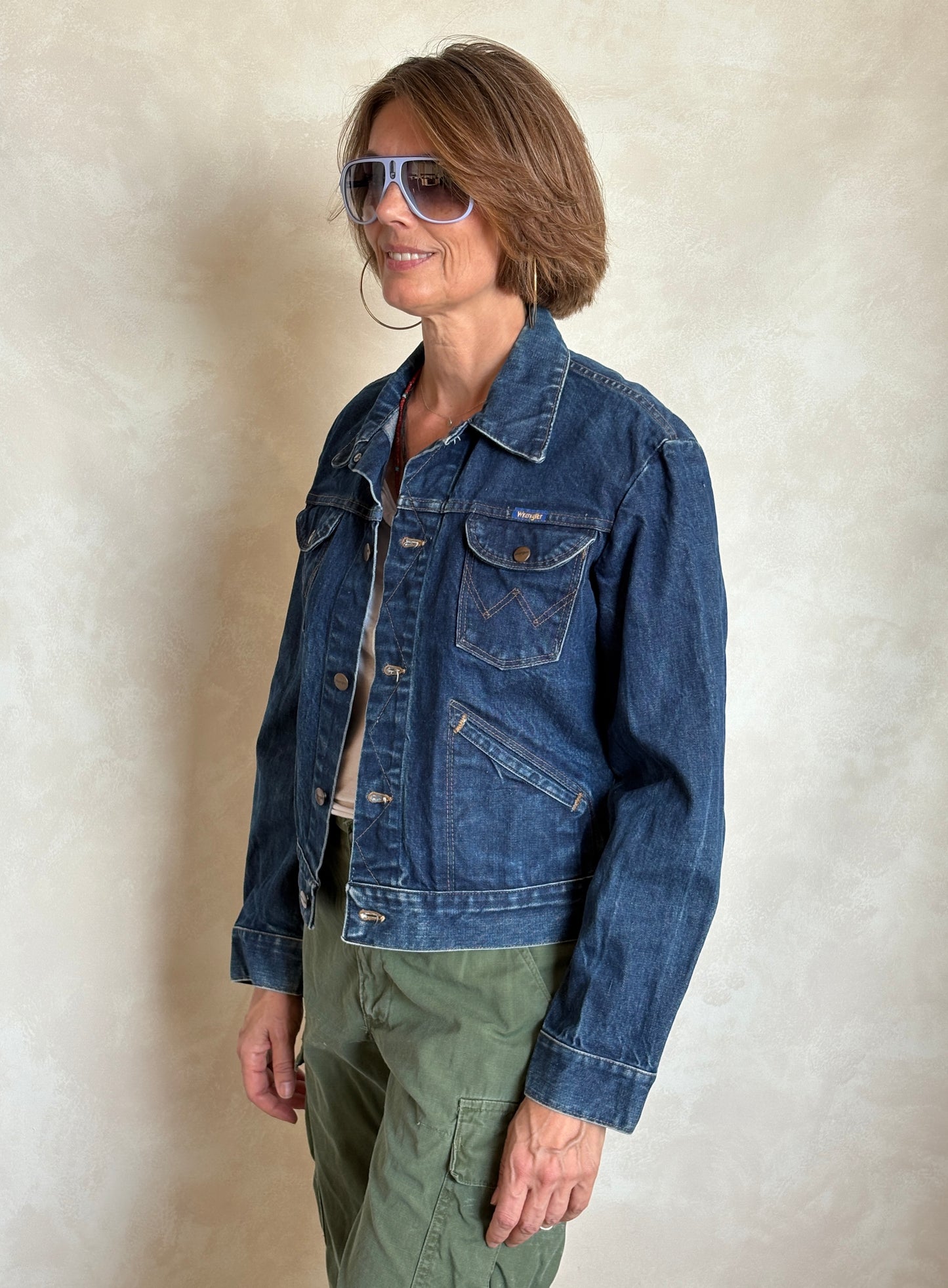 Size 38US . Vintage 90s Wrangler Denim Jacket – 4 Pockets – Made in Malta - USA Vintage Bcn