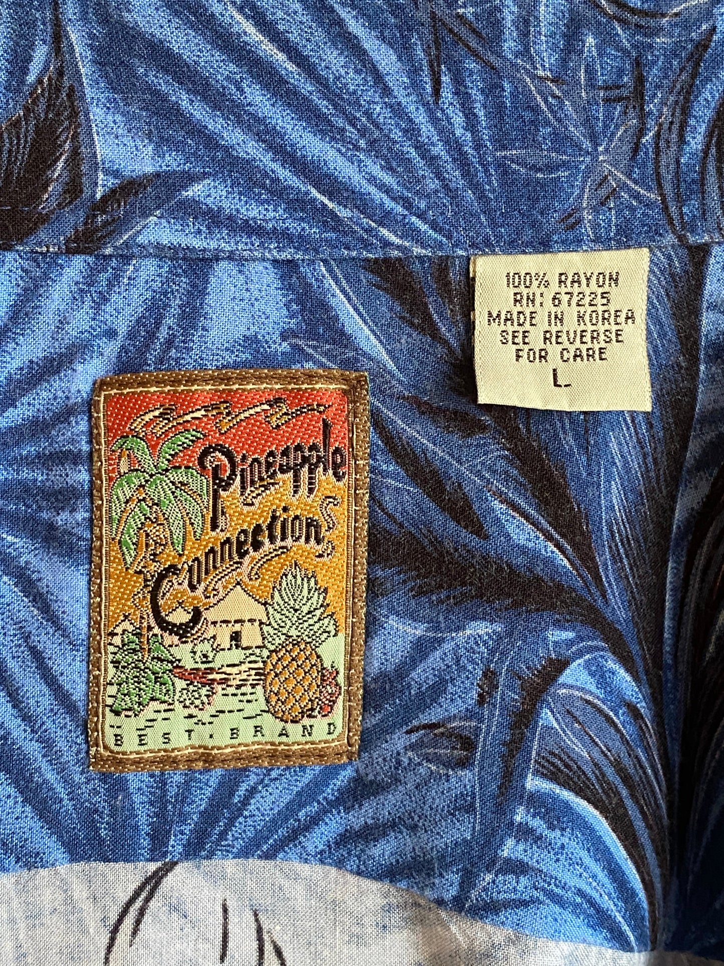 Size Large. Vintage 90s Rayon Hawaiian shirt by Pineapple Connection-AJ357 Studio