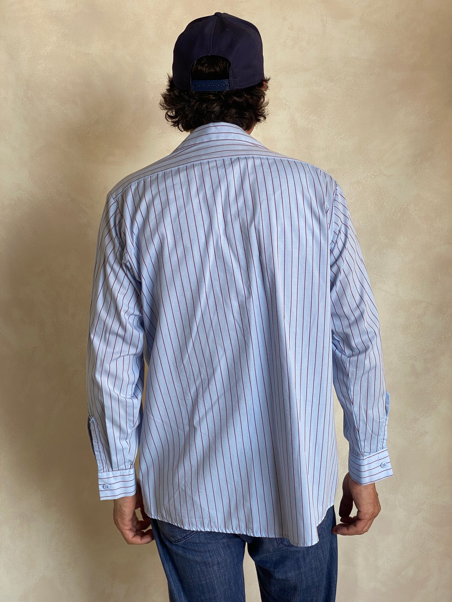 Med. Vintage Cintas stripe Work shirt Made in USA - USA Vintage Bcn